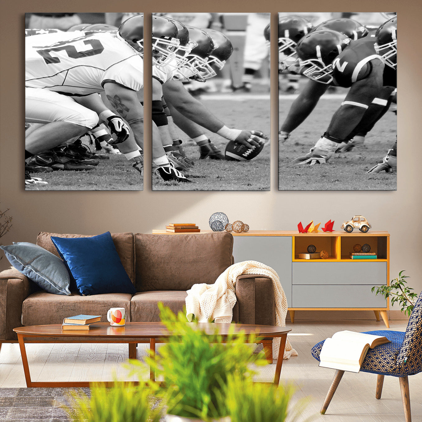 97432-MGV-CV-36X24-American Football Player Wall Art Canvas Print