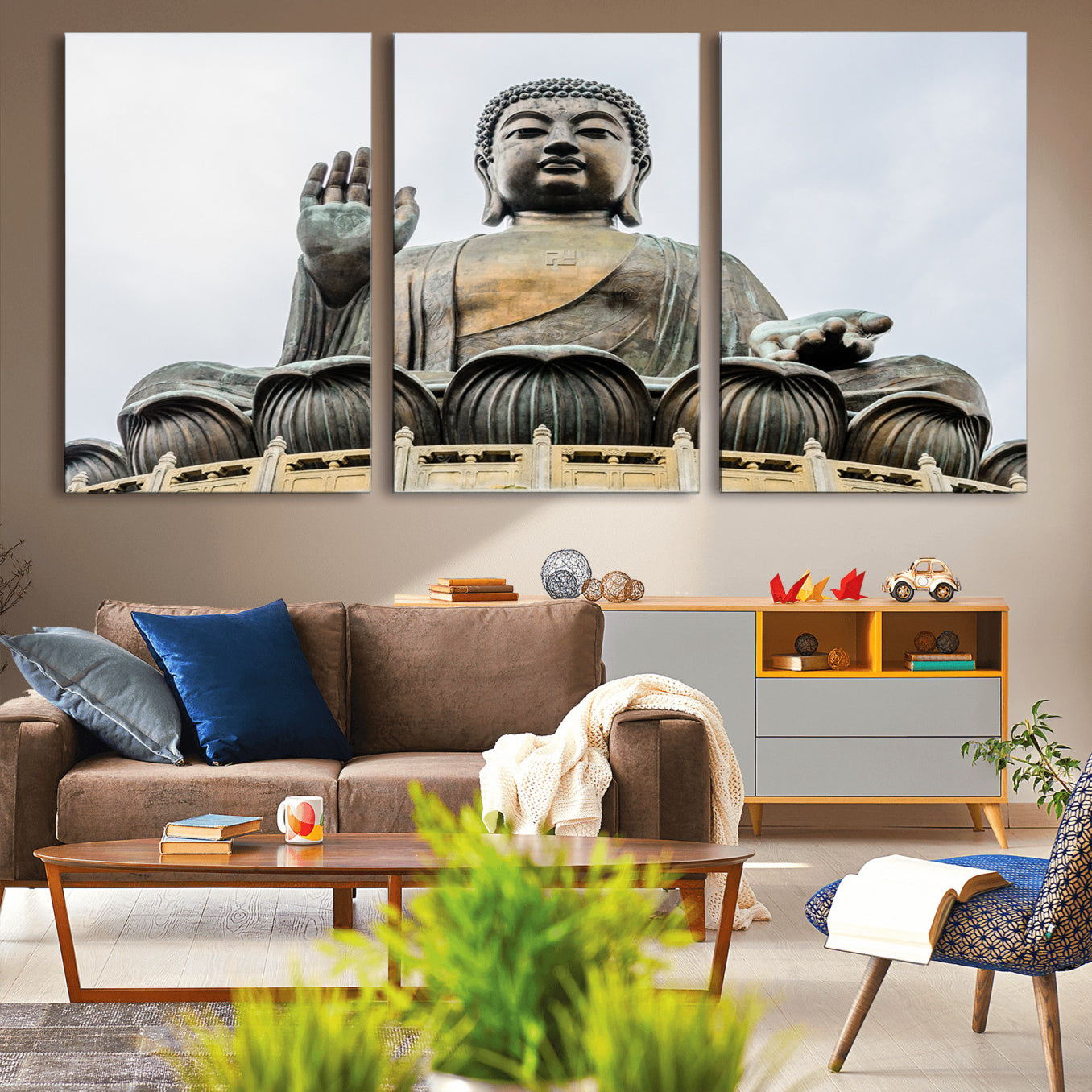 -Buddha Statue Wall Art Canvas Print