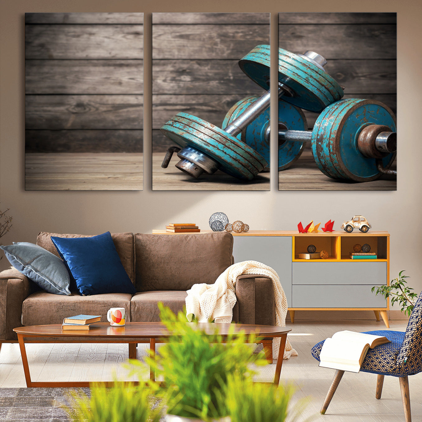 39364-MGV-CV-36X24-Dambell and Sport Wall Art Canvas Print