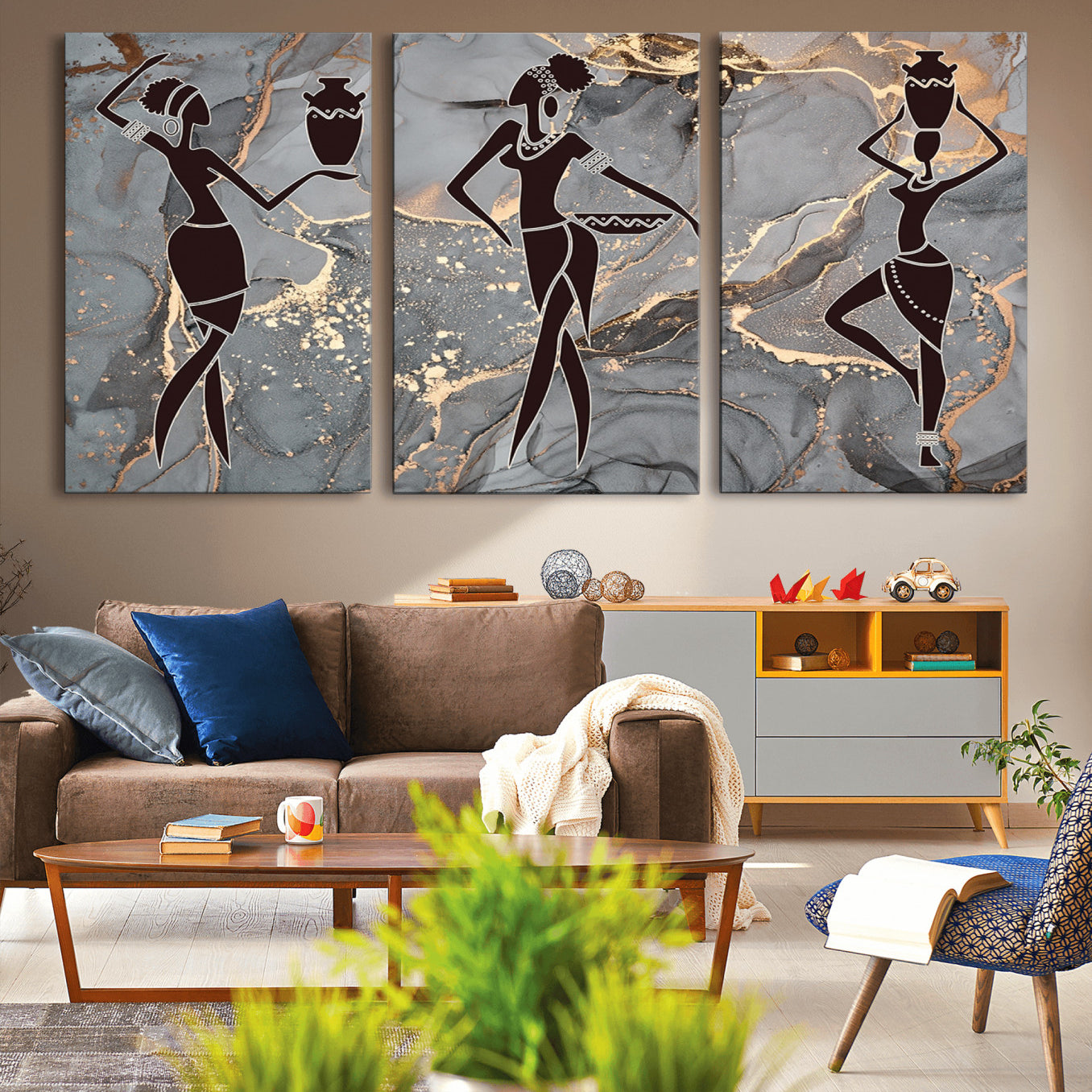 25097-MGV-CV-36X24-Abstract African Womens Art Canvas Print