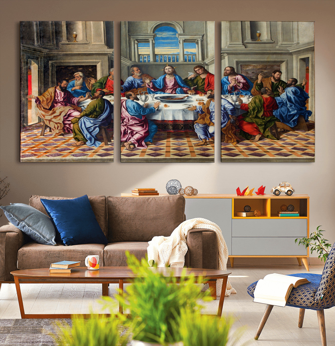 18691-MGV-CV-36X24-The Last Supper Multi Panel Canvas Wall Art