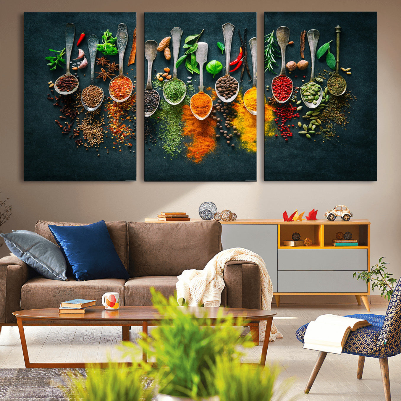 -Herbs and Spices Kitchen Wall Art Canvas Print