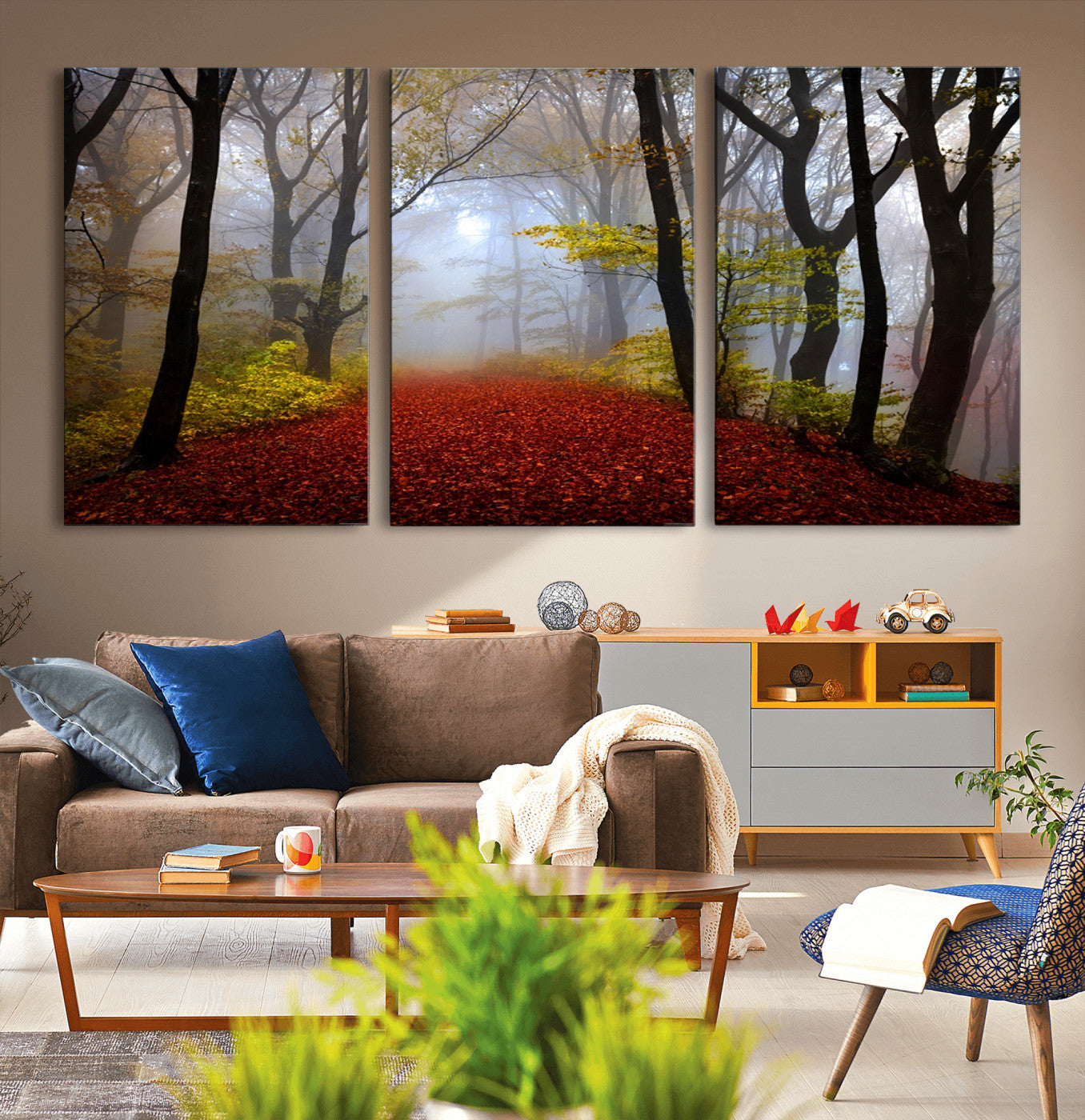 12426-MGV-CV-36X24-Foggy Forest Wall Art Landscape Canvas Print