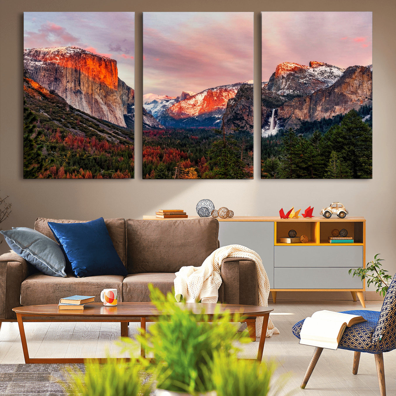 -Yosemite Half Dome Wall Art Canvas Print El Capitan
