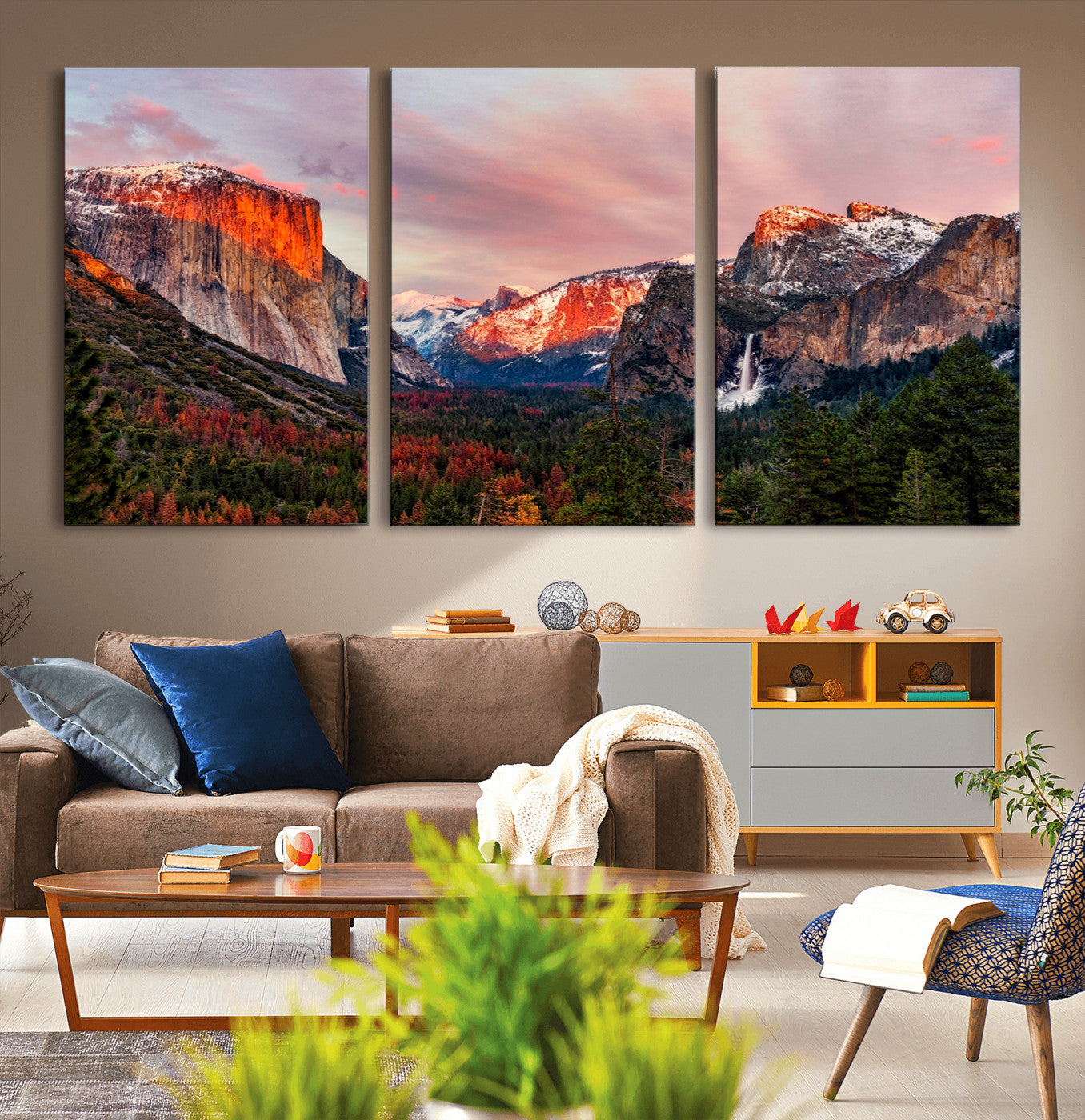 -Yosemite Half Dome Wall Art Canvas Print El Capitan