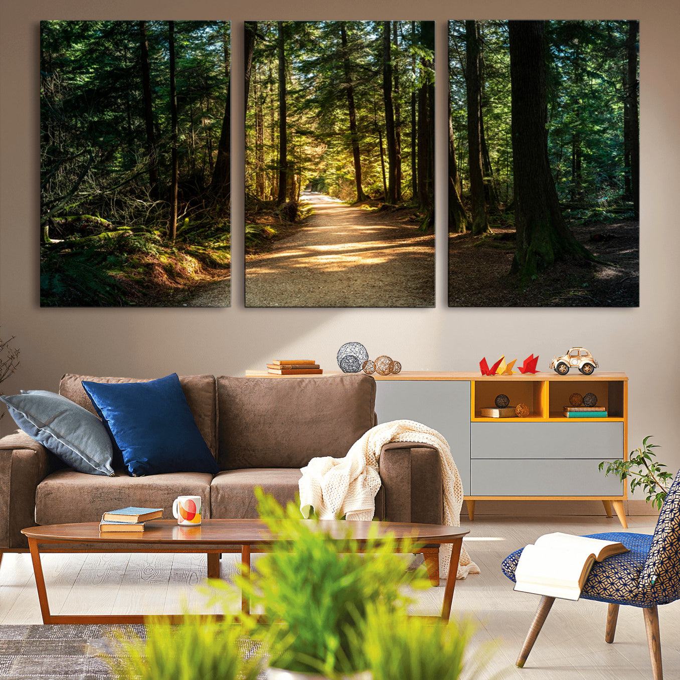 -Natural Landscape Wall Art Relaxing Forest Canvas Print