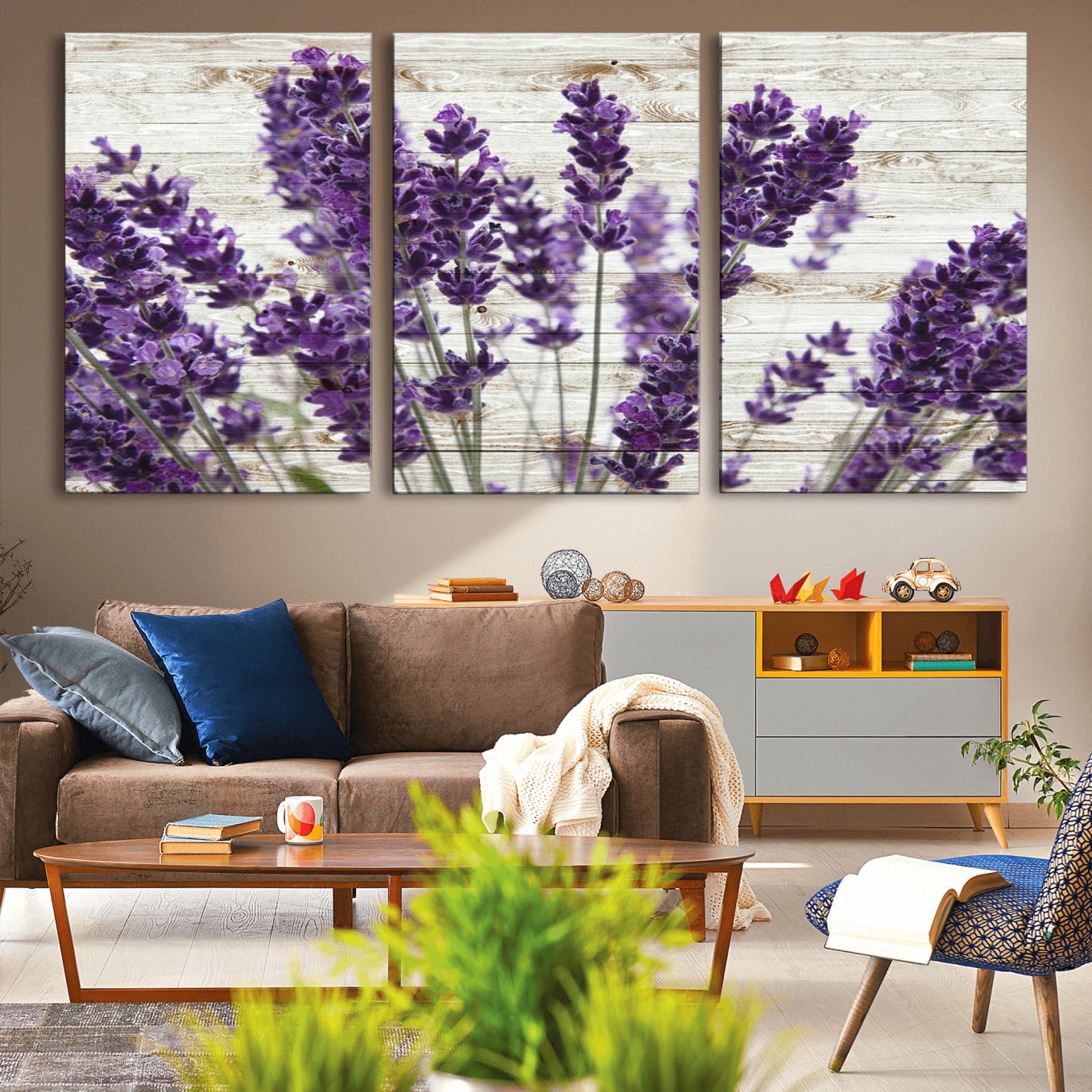 -Lavender Canvas Wall Art Flower Print