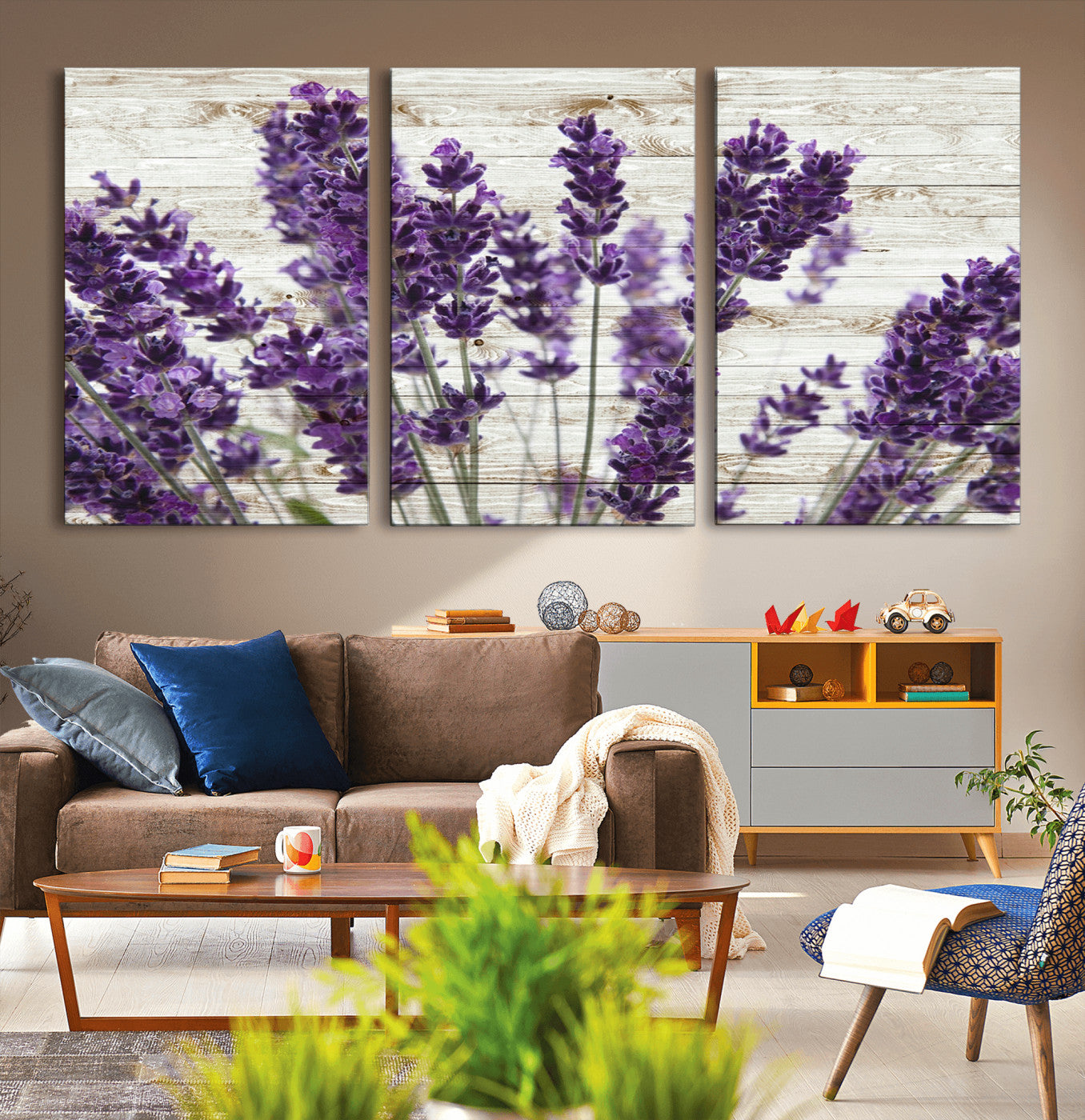 -Lavender Canvas Wall Art Flower Print