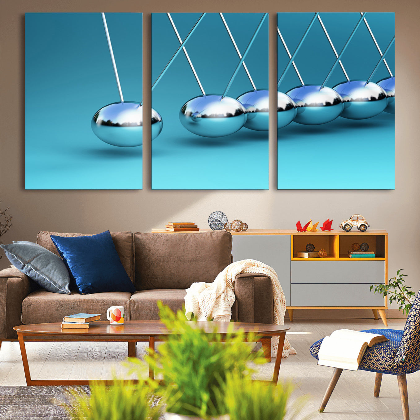 -Wall Art Newton's Cradle Canvas Print, Framed Newton Cradle Canvas Print
