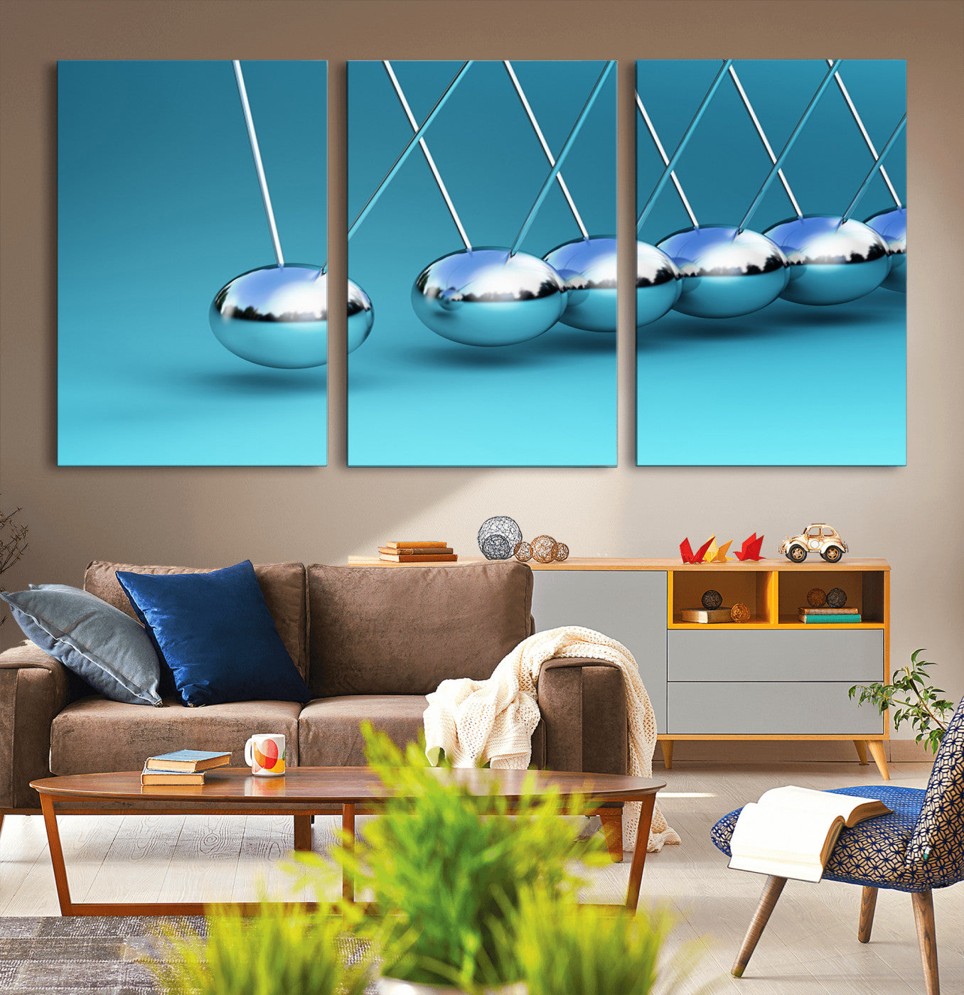 -Wall Art Newton's Cradle Canvas Print, Framed Newton Cradle Canvas Print
