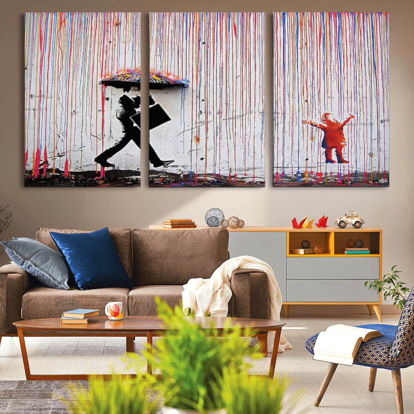 -Banksy Wall Art Canvas Print, Framed Graffiti Art Picture Print, Banksy Urban Graffiti Perfect Modern Decor Artwork