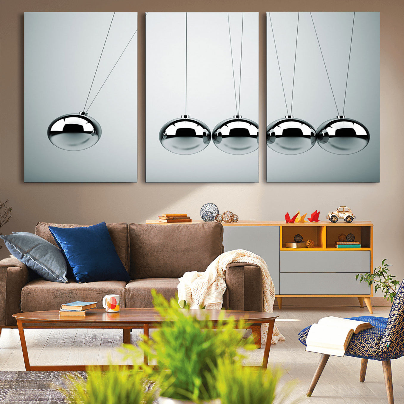 45465-MGV-CV-36X24-Newton's Cradle Wall Art Canvas Print, Framed Newton Cradle Wall Art