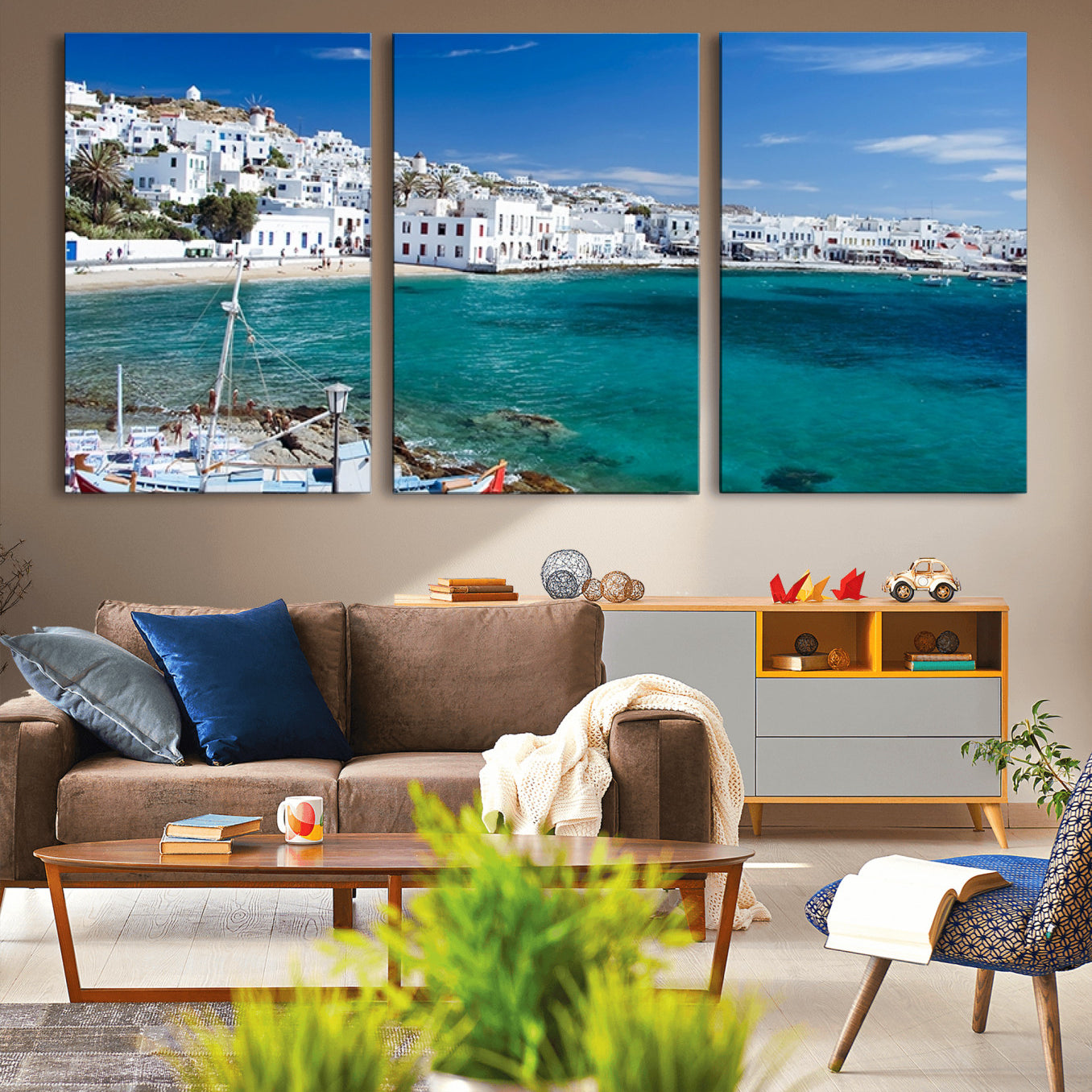 -Santorini Wall Art Canvas Print