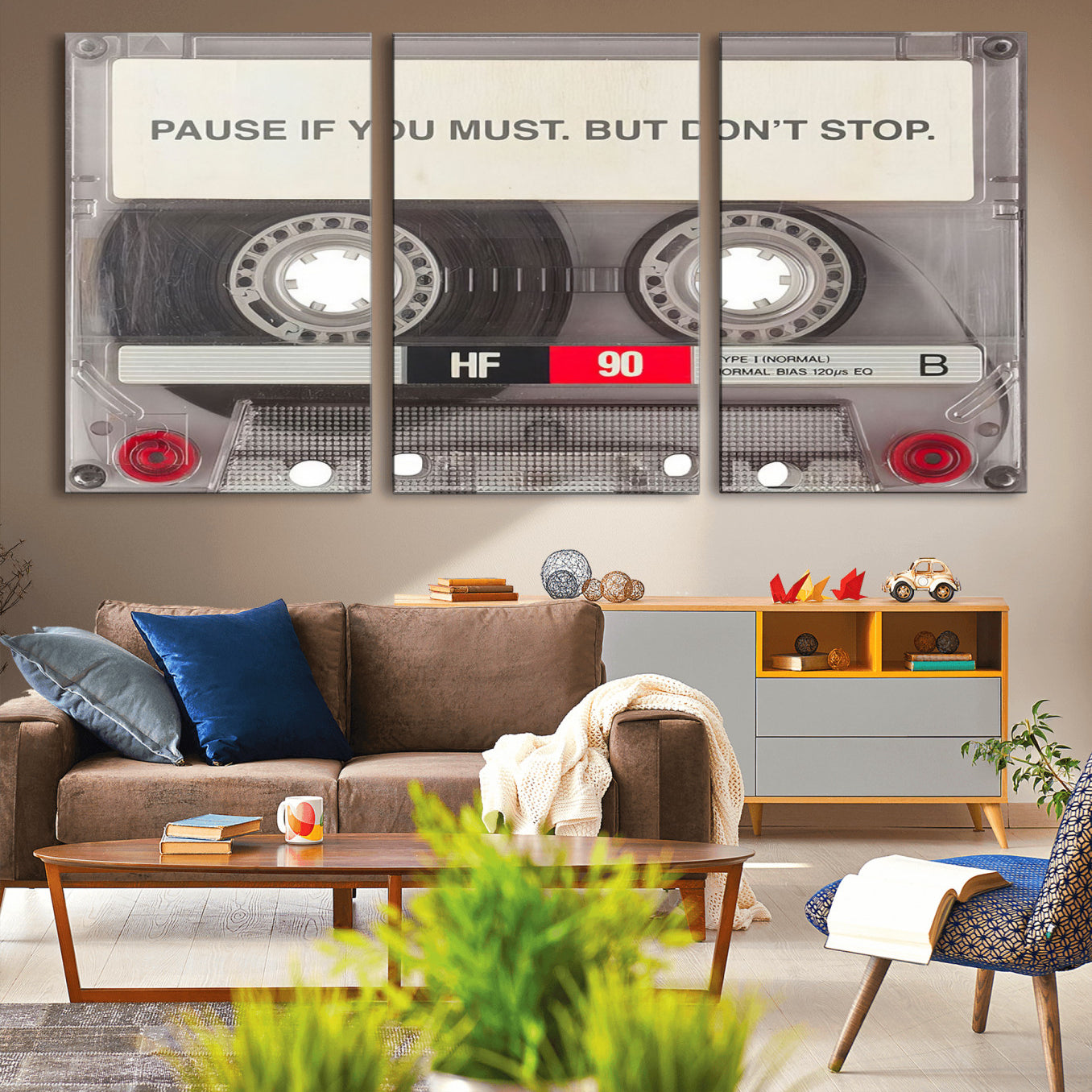 -Music Cassette Iconic Wall Art Canvas Print