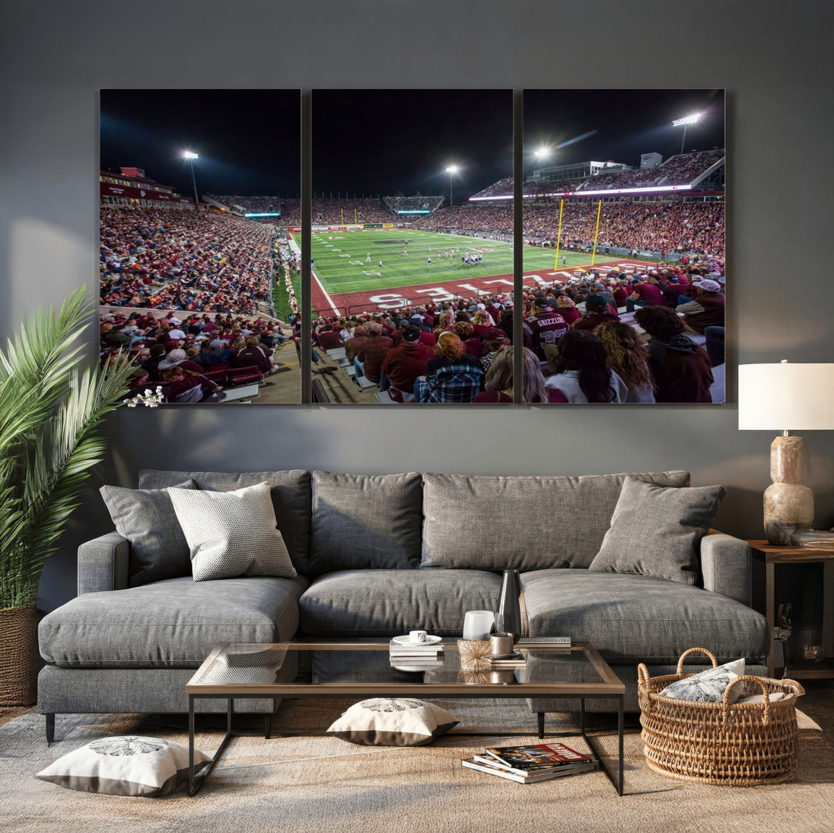 56191-MGV-CV-36X24 - Washington Grizzly Stadium American Football Wall Art Canvas Print, Sports Wall Art Print, Game Room Decor-1