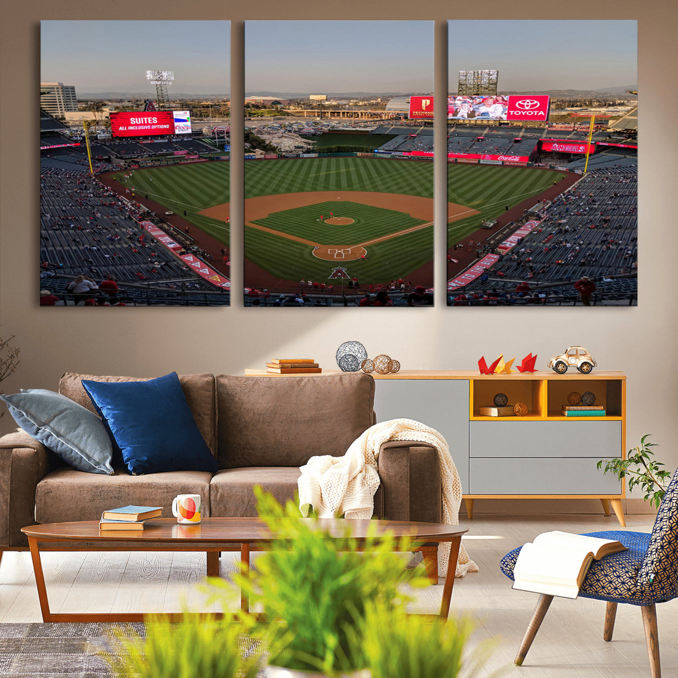 45864-MGV-CV-36X24-Los Angeles Angels Baseball Canvas Print - Anaheim Angel Stadium Wall Art Canvas Print
