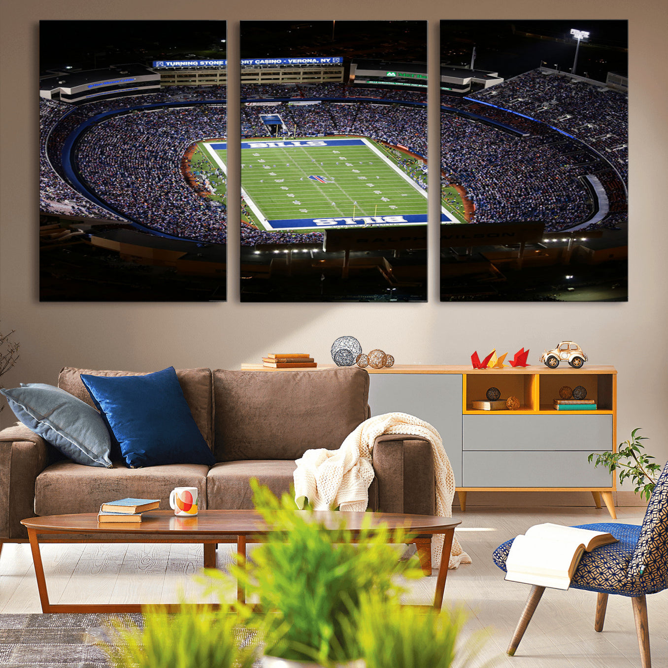 19030-MGV-CV-36X24-Buffalo Bills NFL Football Team Print - Highmark Stadium Wall Art Canvas Print