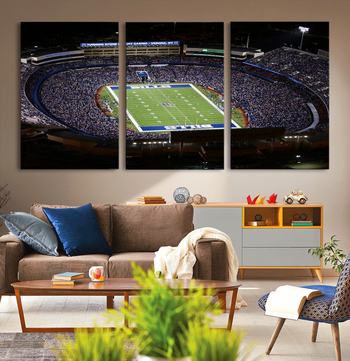 19030-MGV-CV-36X24-Buffalo Bills NFL Football Team Print - Highmark Stadium Wall Art Canvas Print