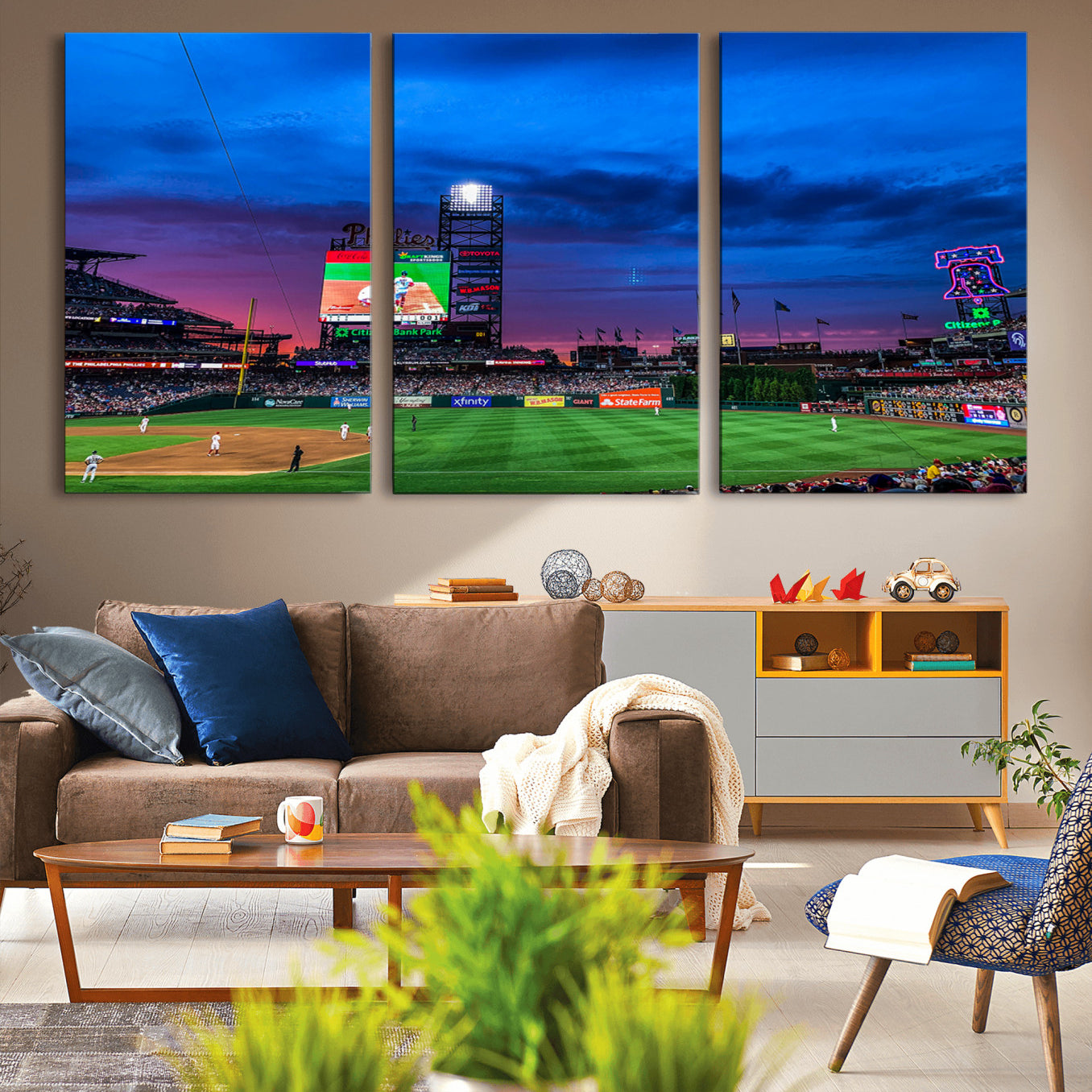 20427-MGV-CV-36X24-Philadelphia Phillies Baseball Team Print - Philadelphia Citizens Bank Park Stadium Canvas Wall Art