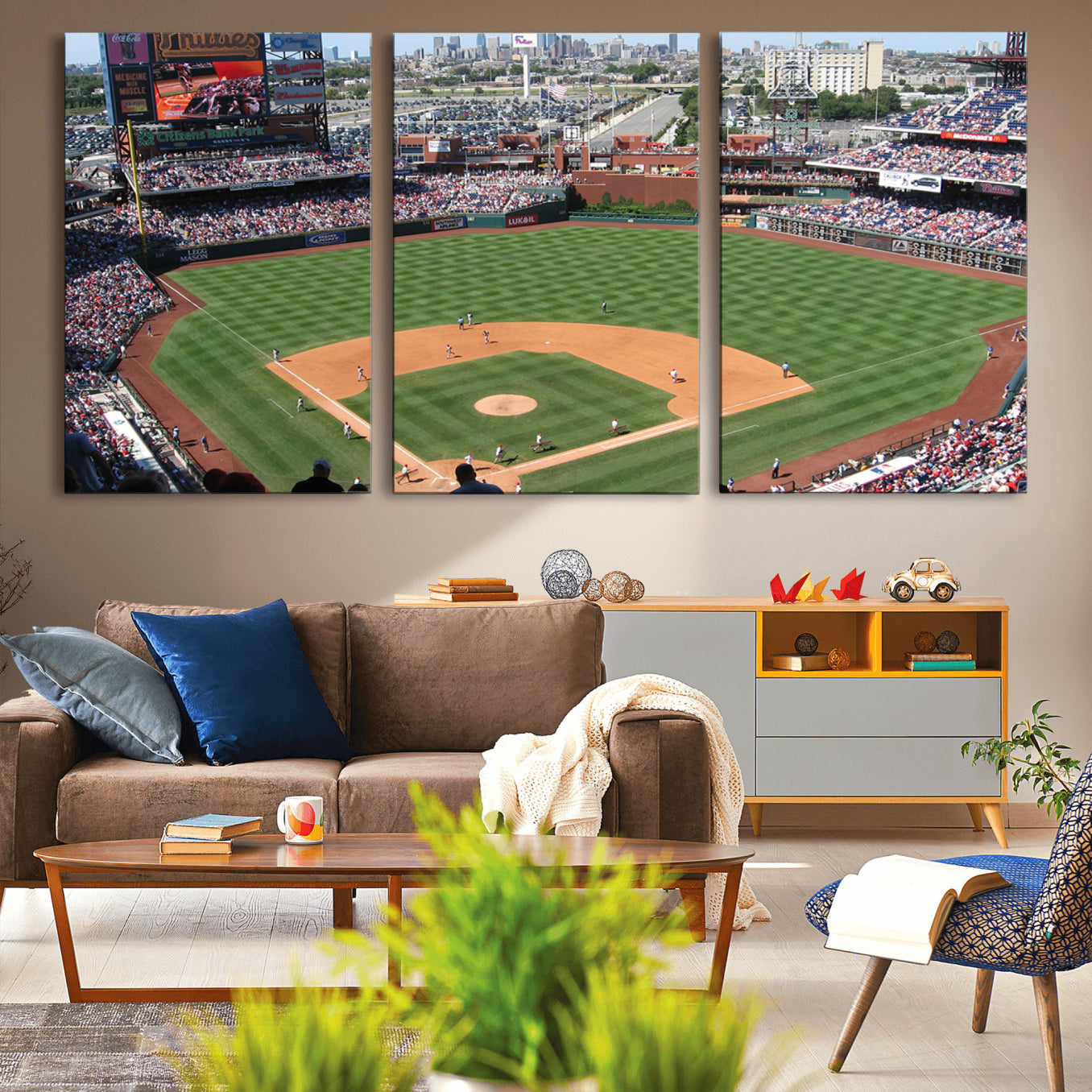 85755-MGV-CV-36X24-Philadelphia Phillies Baseball Team Print - Philadelphia Citizens Bank Park Stadium Wall Art Canvas