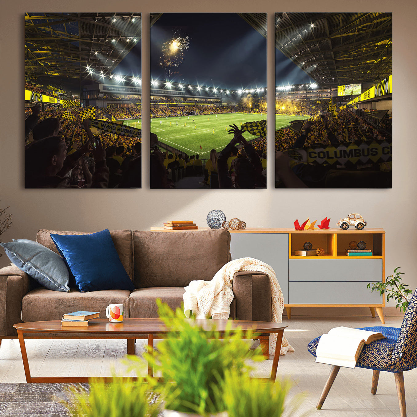 51122-MGV-CV-60X30-3P-Columbus Crew Soccer Team Print - Columbus Crew Stadium Wall Art Canvas Print
