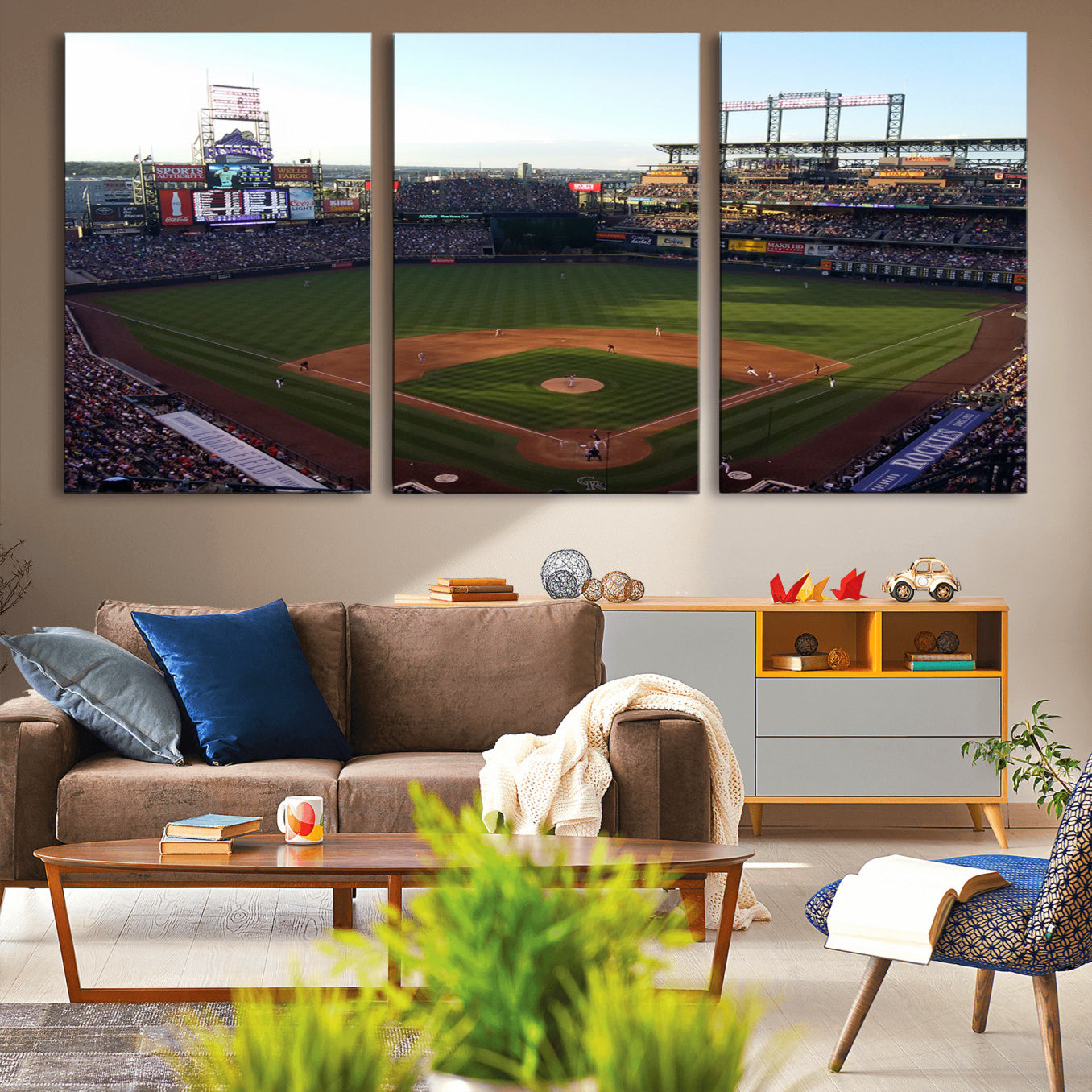 21638-MGV-CV-36X24-Colorado Rockies Coors Field Wall Art Canvas Print - MLB Baseball Stadium