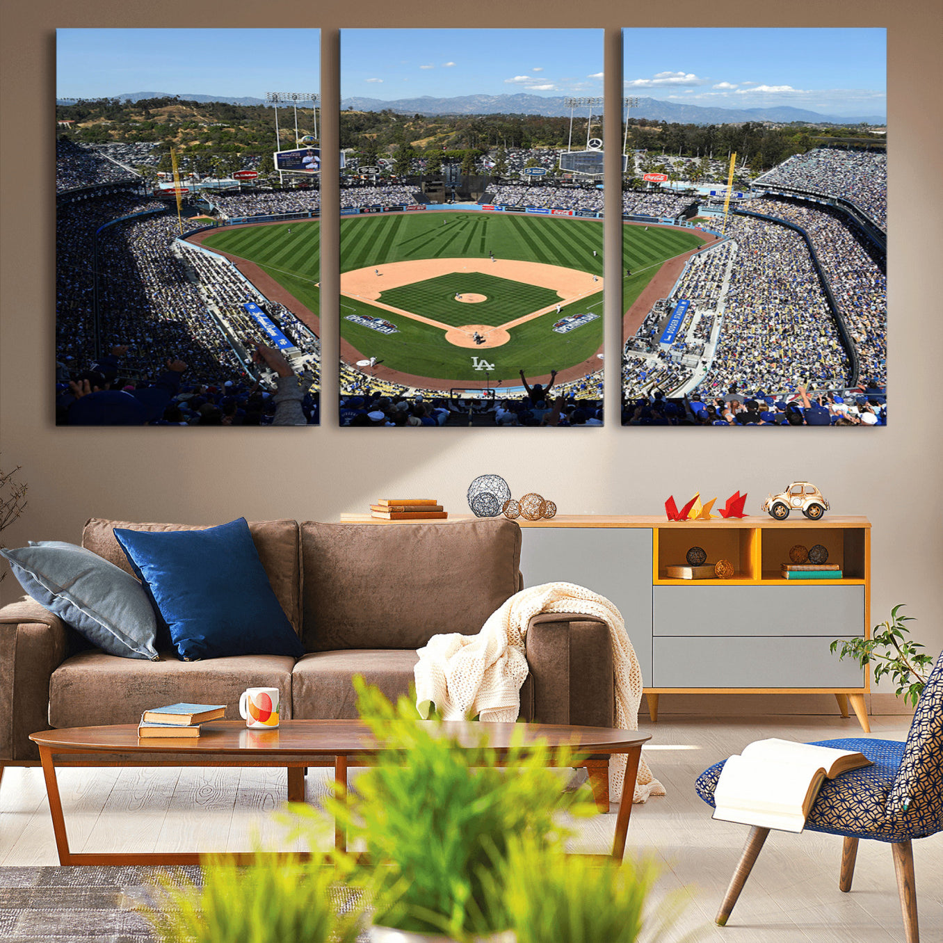 -Los Angeles Dodgers Dodger Stadium Wall Art Canvas Print - MLB Baseball Stadium Wall Art Canvas