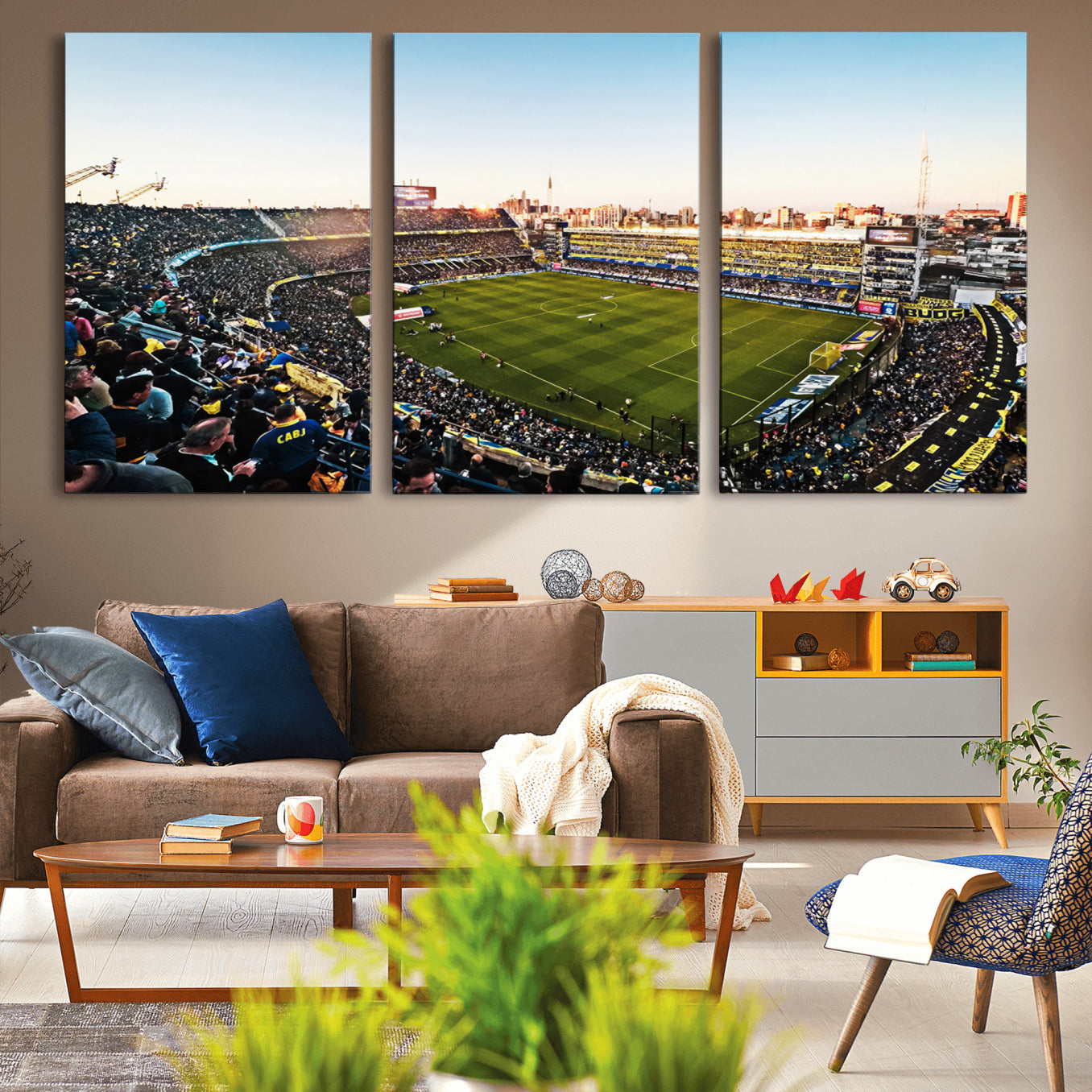 50105-MGV-CV-36X24-Boca Juniors Soccer Team Print - Buenos Aires Bombonera Stadium Wall Art Canvas Print