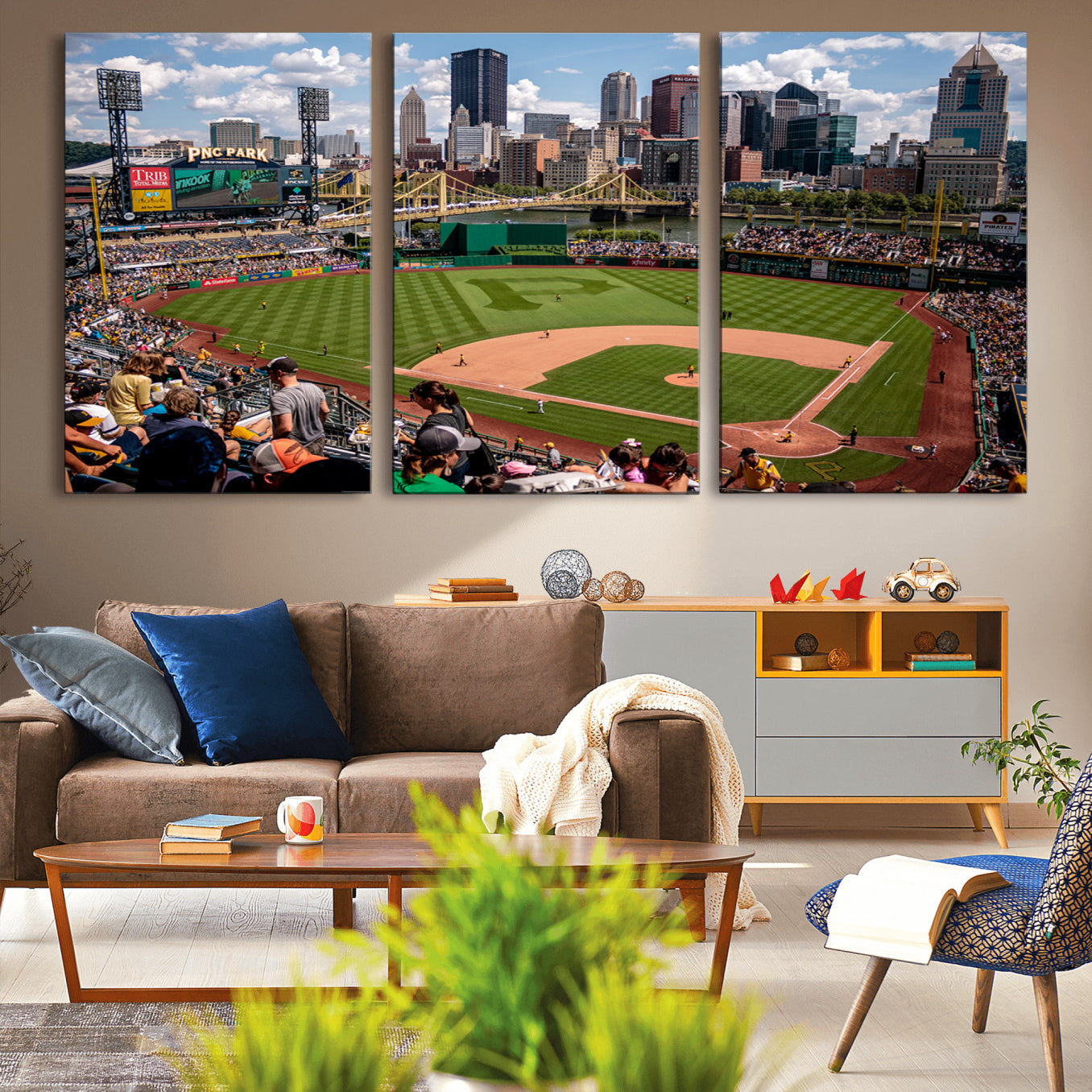 -Pittsburgh Pirates Baseball Team Print - PNC Park Stadium Wall Art Canvas Print - Ready to Hang