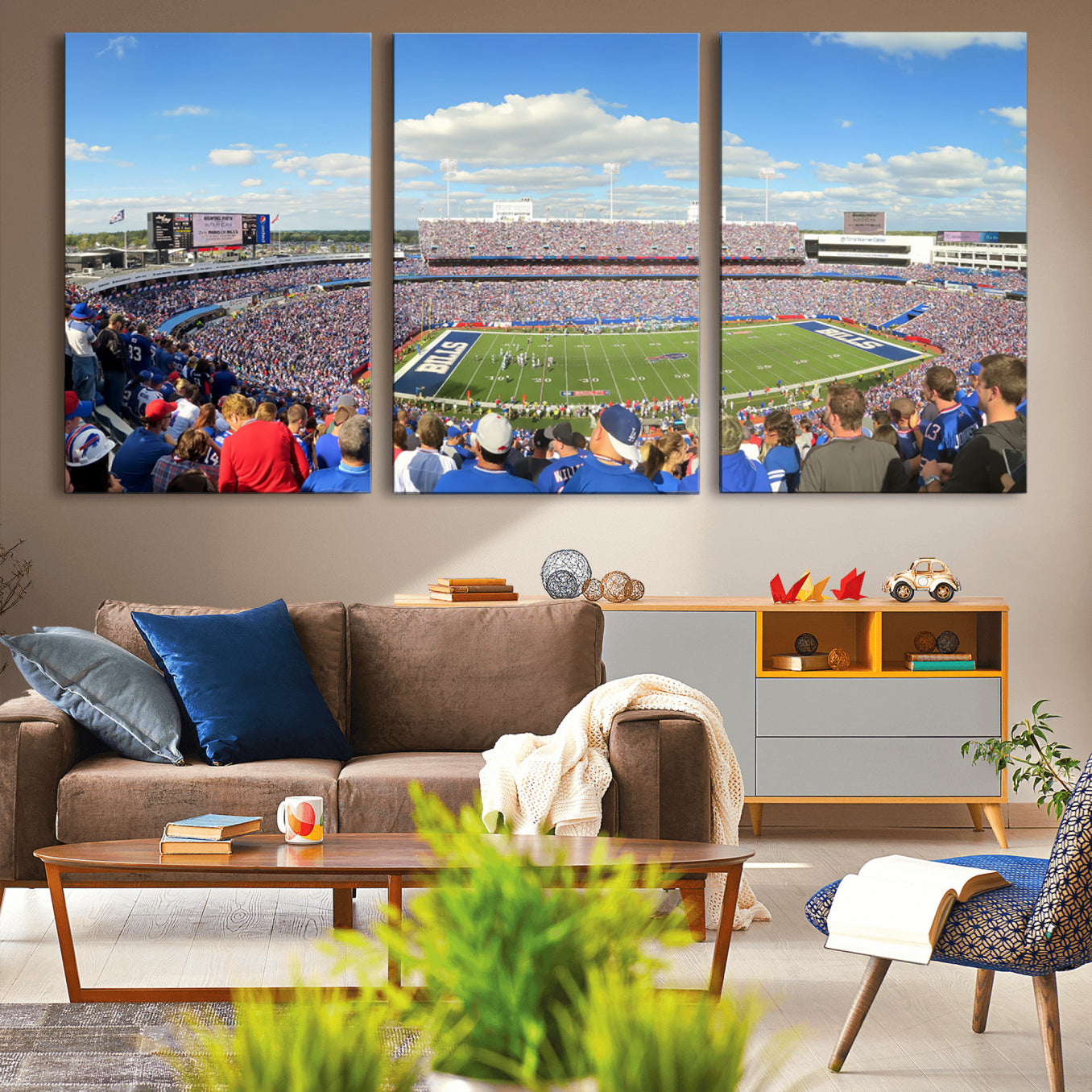 35302-MGV-CV-36X24-Buffalo Bills NFL Football Team Print - Buffalo Highmark Stadium Wall Art Canvas Print