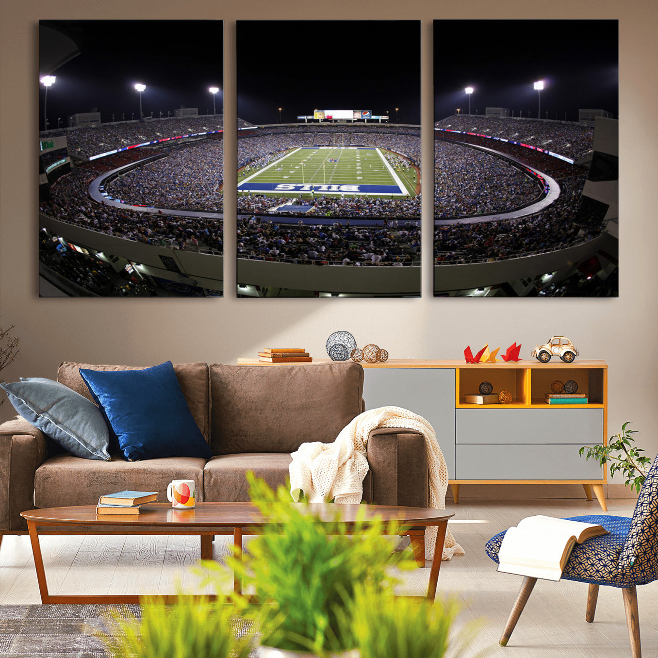 98546-MGV-CV-36X24-Buffalo Bills NFL Football Team Print - Buffalo Highmark Stadium Wall Art Canvas Print