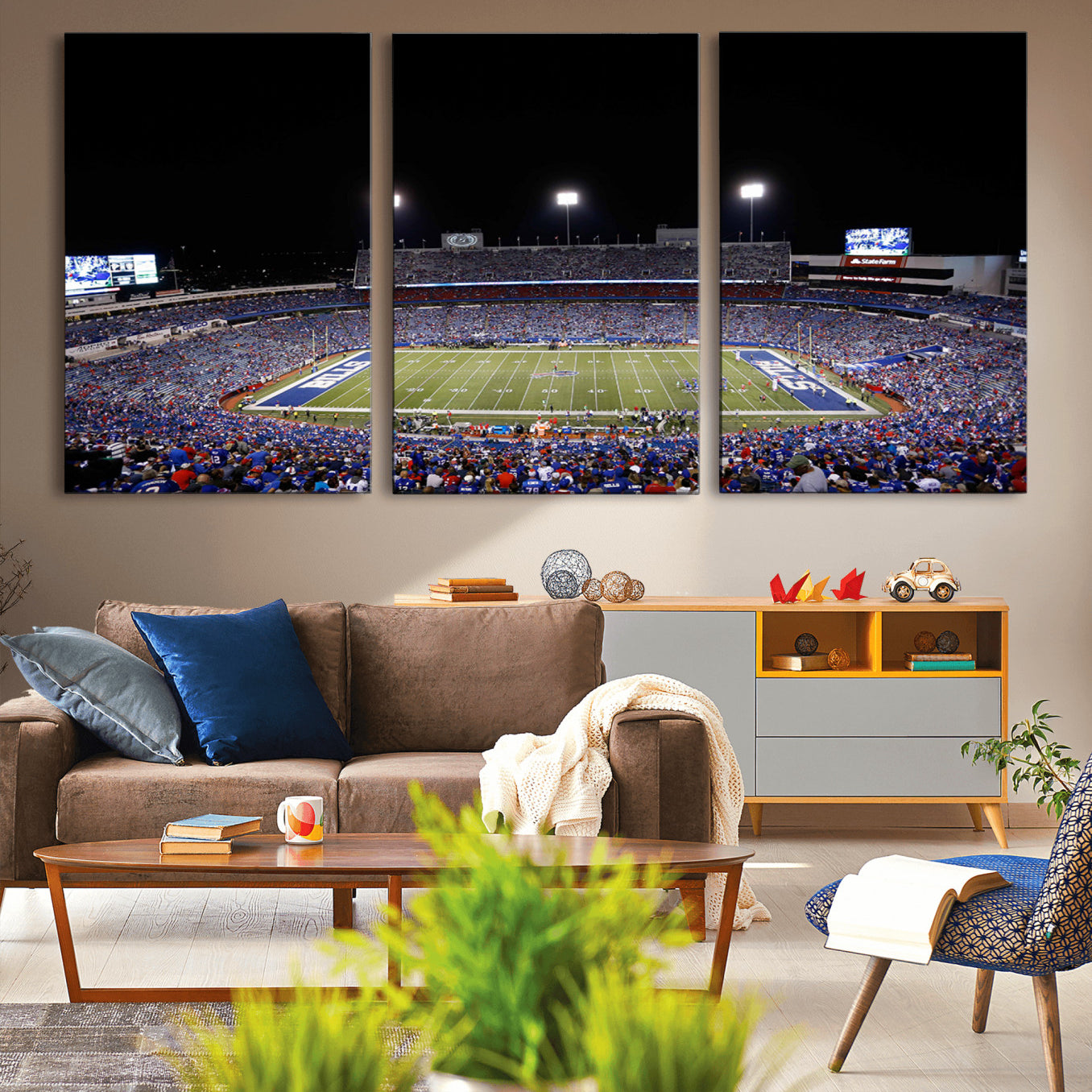 -Buffalo Bills Wall Art - Buffalo Bills Stadium Canvas Print, Perfect Sports Decor for Living Rooms,