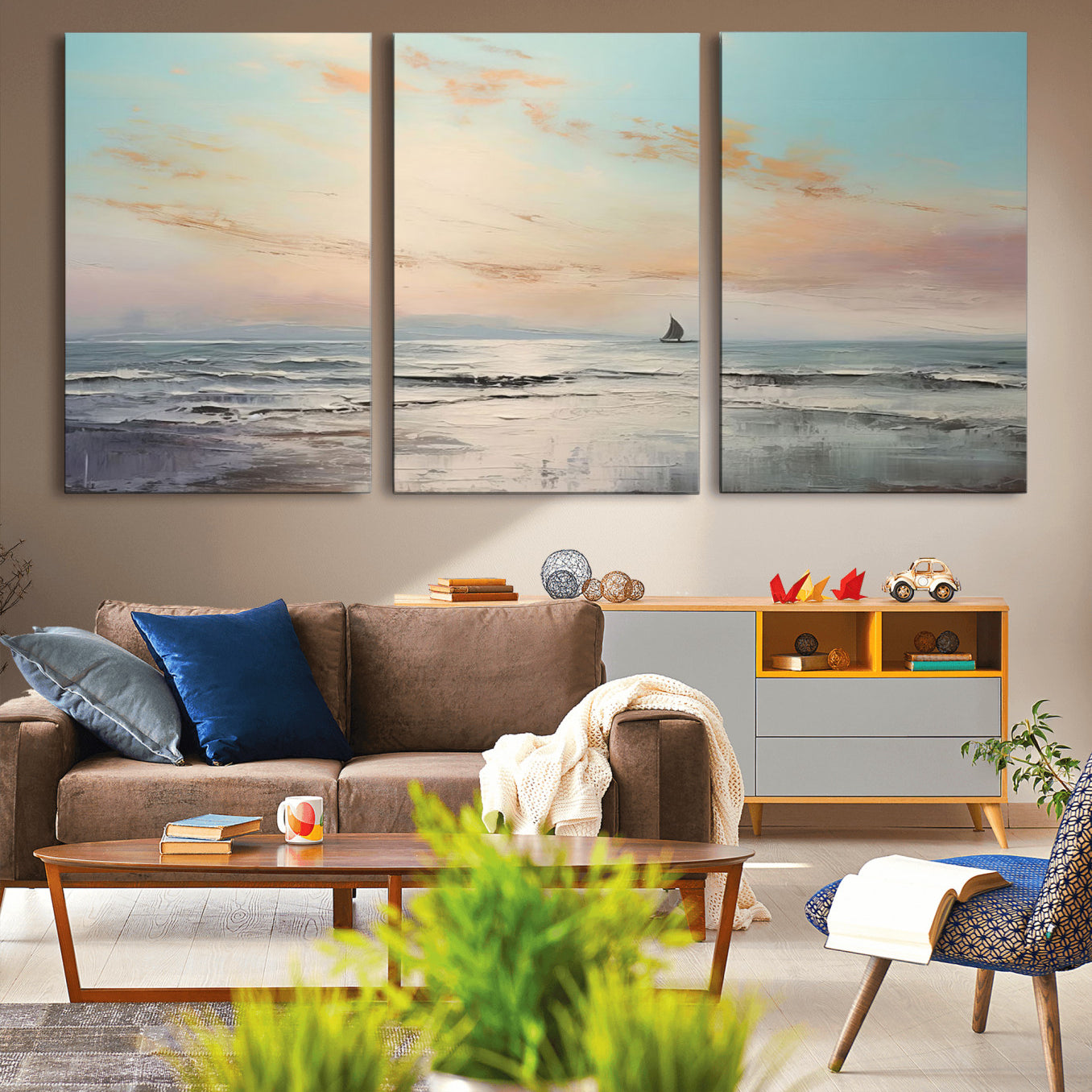 97630-MGV-CV-36X24-Abstract Ocean Wall Art - Boat Wall Art Canvas Print