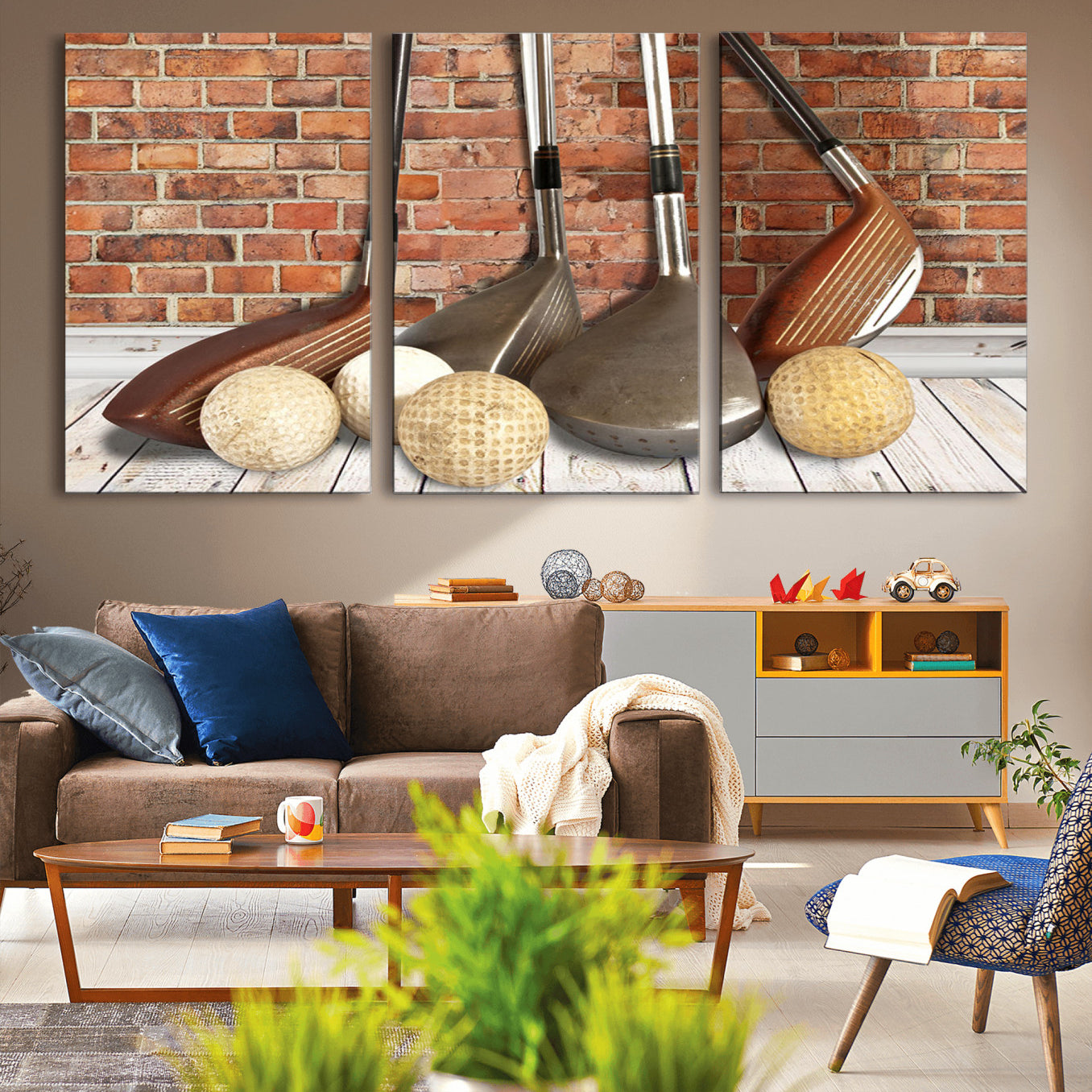 -Vintage Golf Ball Wall Art Canvas Print | Golf Decor for Man Cave or Office | Ready to Hang and