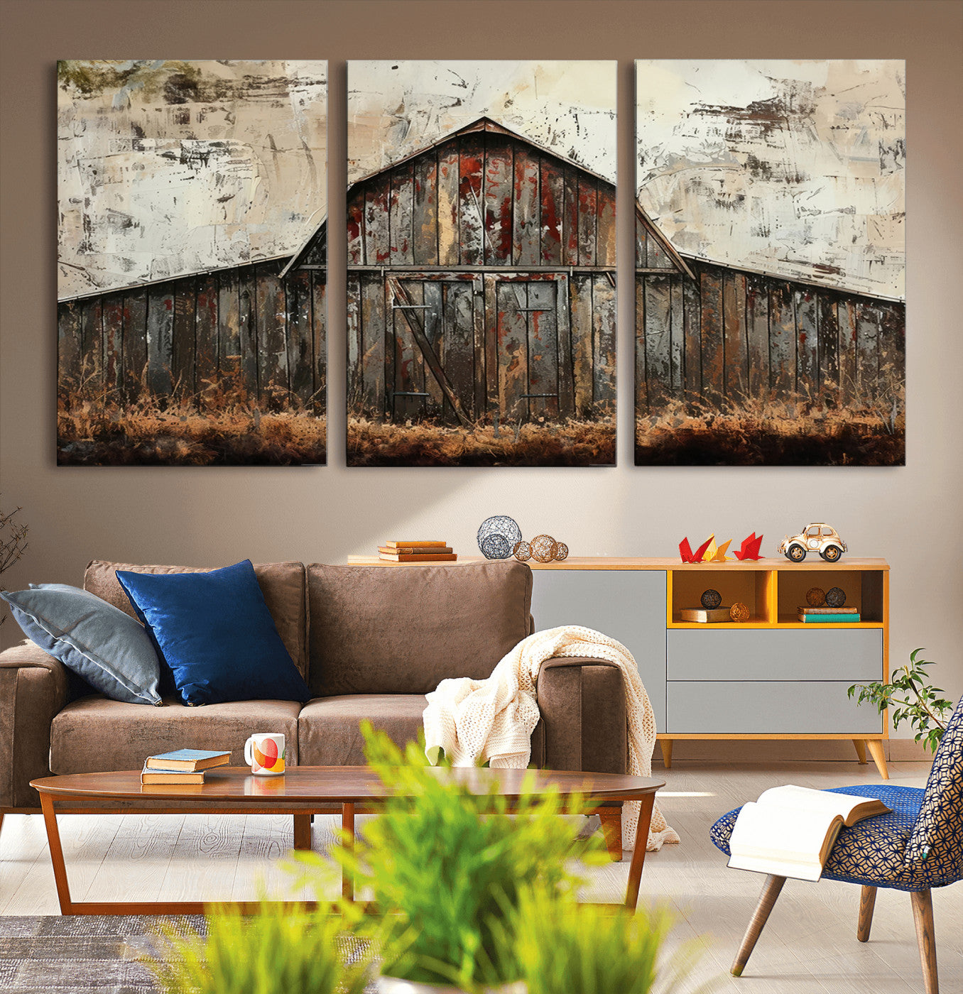94486-MGV-CV-36X24-Rustic Barn Wall Art | Farmhouse Wall Decor Canvas Print | Ready to Hang Barn Decor for Cabin or