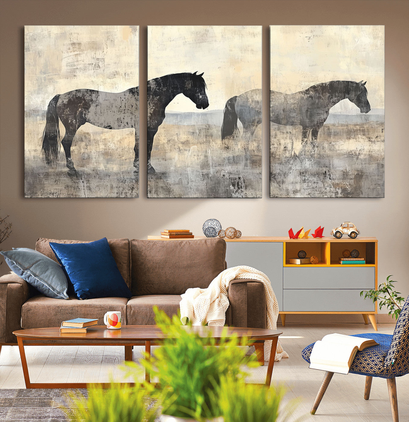 81988-MGV-CV-36X24-Vintage Horses Wall Art Canvas Print