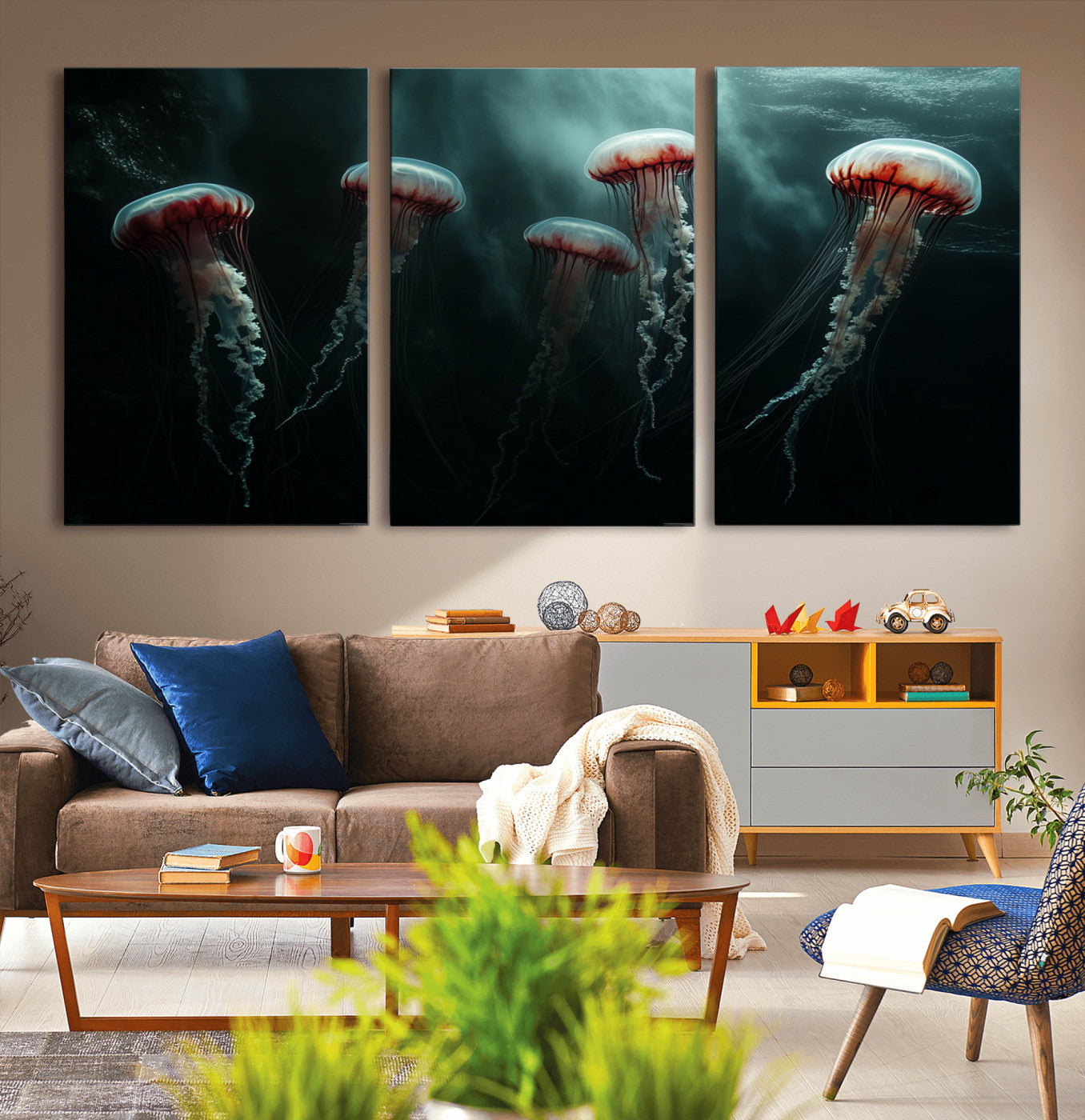 59728-MGV-CV-36X24-Abstract Jellyfish Wall Art Canvas Print