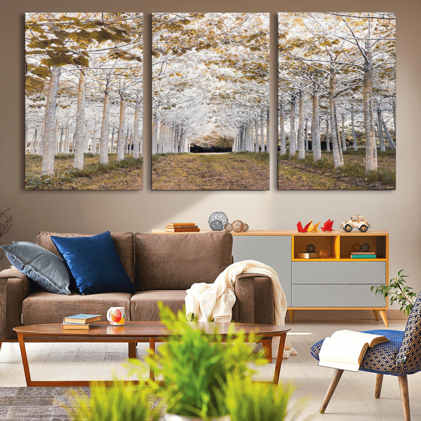 -Forest Grove Wall Art | Serene Pathway Canvas Print | Ready to Hang and Framed Nature Wall Decor for