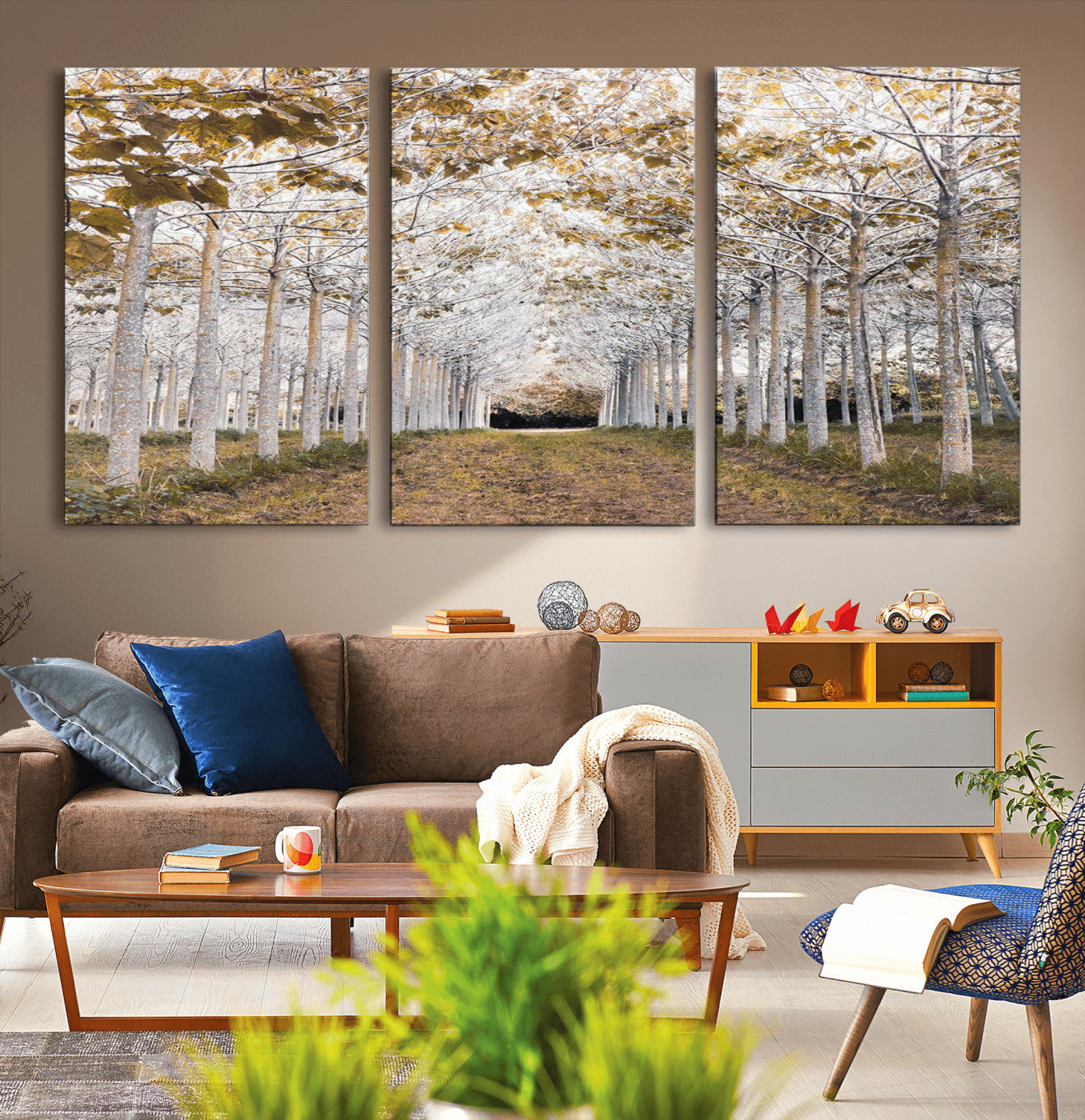 41104-MGV-CV-36X24-Forest Grove Wall Art | Serene Pathway Canvas Print | Ready to Hang and Framed Nature Wall Decor for
