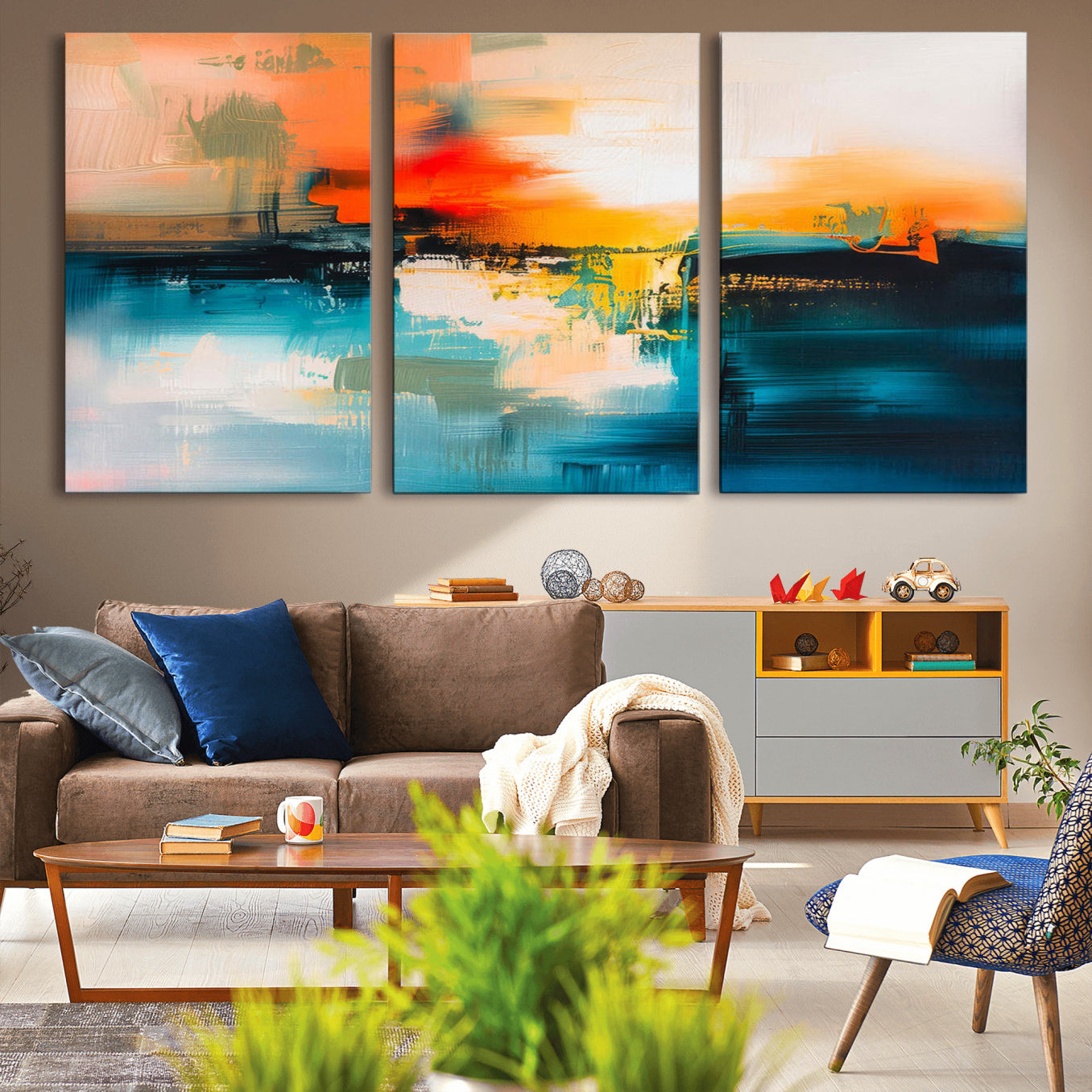 37083-MGV-CV-36X24-Colorful Abstract Wall Art | Bold Modern Canvas Print | Ready to Hang and Framed for Living Room or