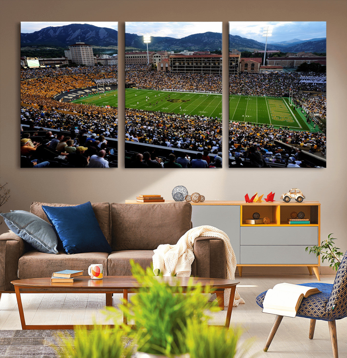 60552-MGV-CV-36X24-Folsom Field - University of Colorado Buffaloes Football Stadium Wall Art | Ready to Hang and Framed