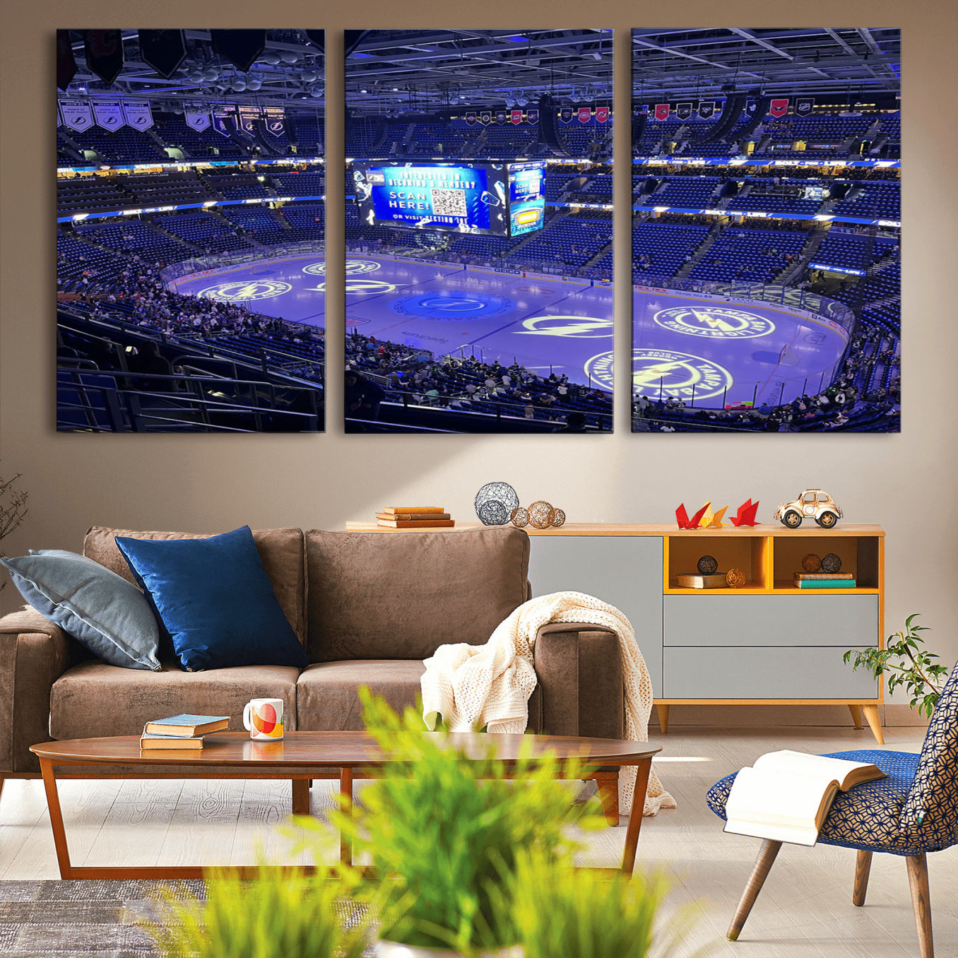 -Amalie Arena Florida Wall Art Canvas Print - NHL Hockey Stadium Print Wall Art