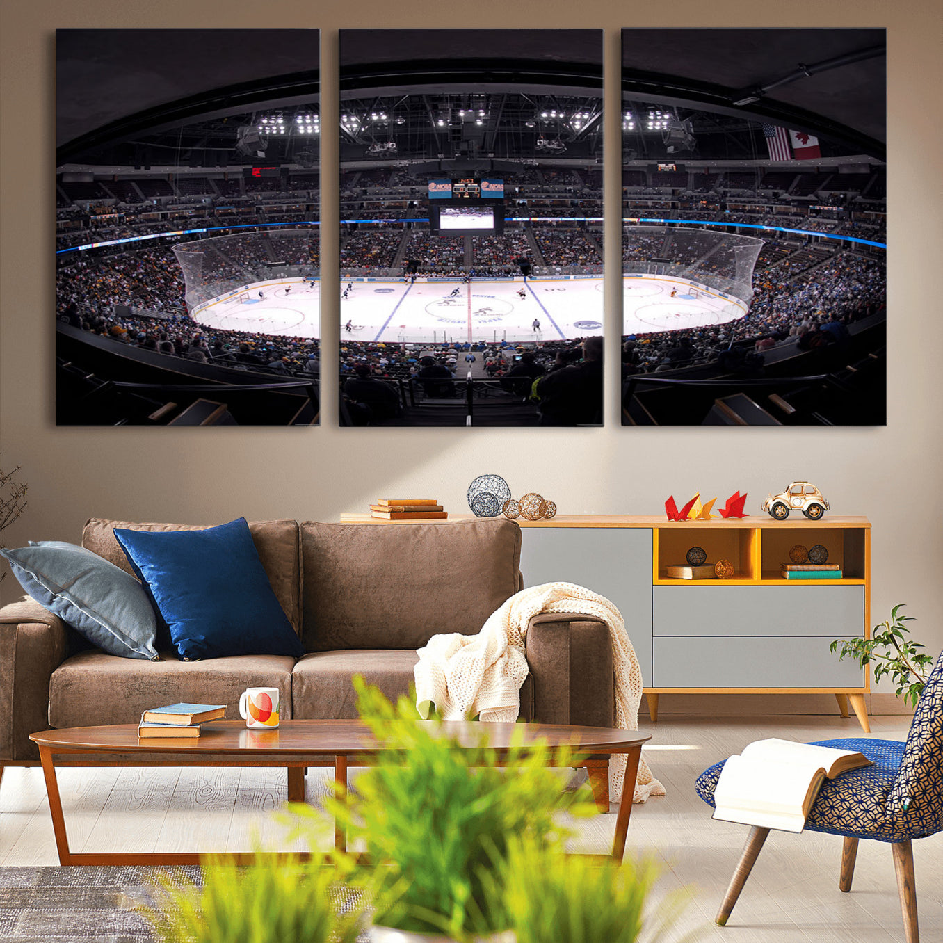 -Ball Arena Denver Colorado Avalanche Hockey Team Wall Art Canvas Print - Denver Ice Hockey Stadium