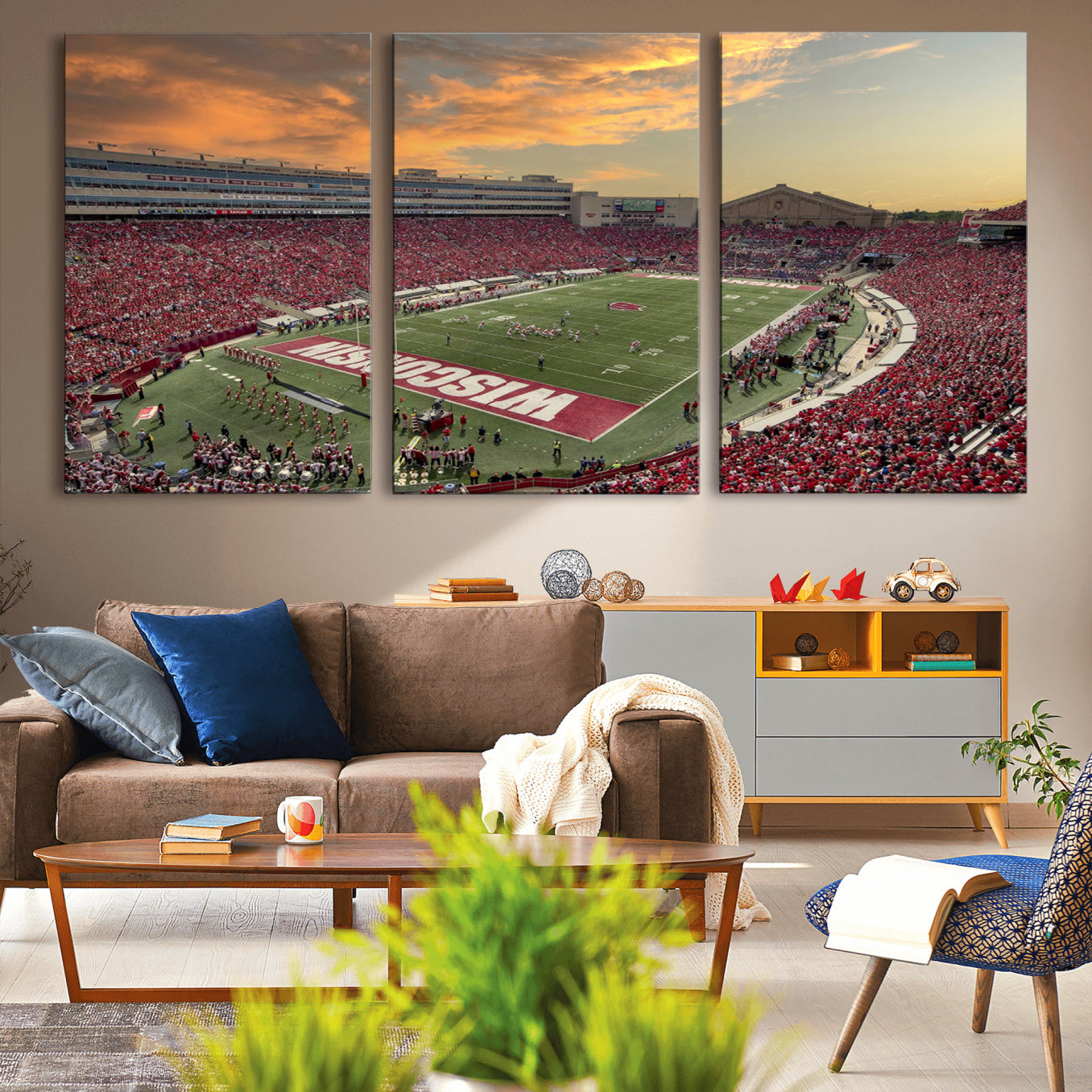 -Camp Randall Stadium Wisconsin Badgers Large Wall Art Canvas Print | College Football Stadium Wall