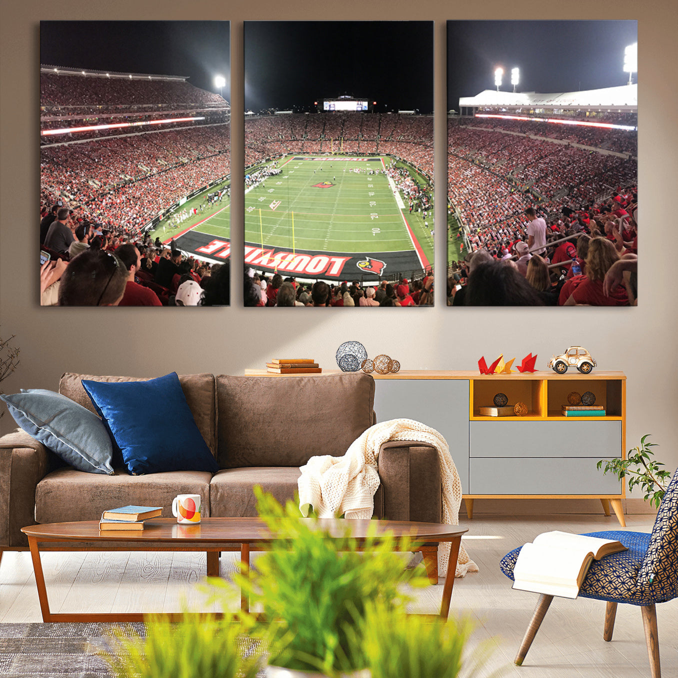 -University of Louisville Cardinals Football Team Print - Louisville Cardinal Stadium Wall Art Canvas