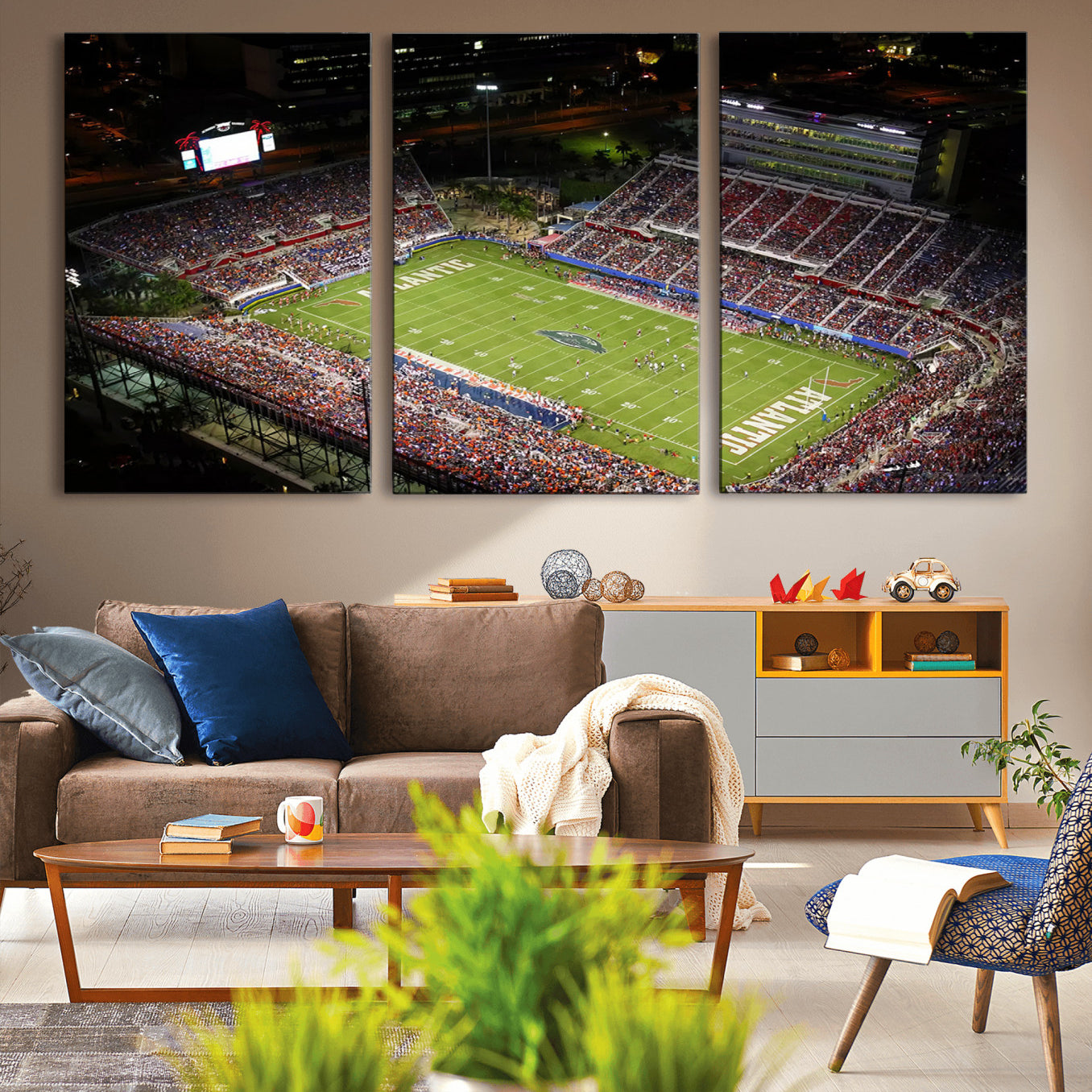 -Florida Atlantic University Owls Canvas Print, Football Team Print - Boca Raton FAU Stadium Wall Art