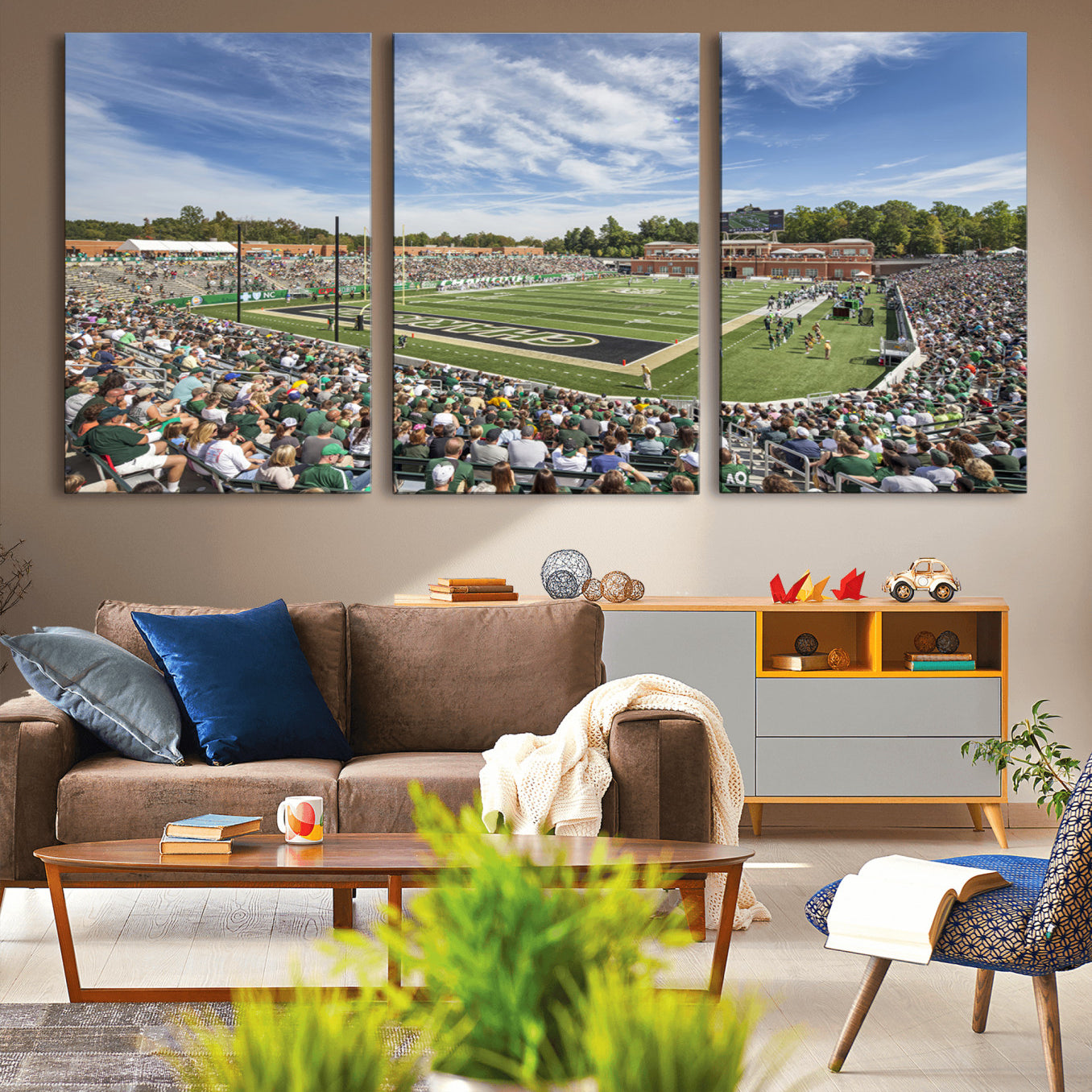 -University of Charlotte 49ers Football Team Print - Charlotte Jerry Richardson Stadium Canvas Print