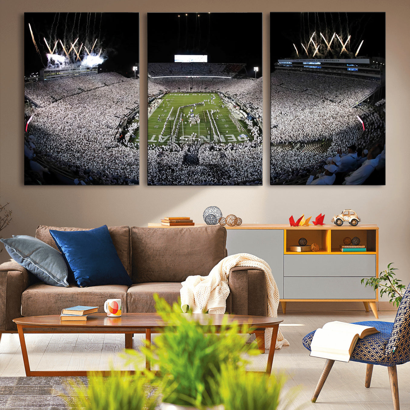 -Penn State Beaver Stadium Canvas Wall Art - Nittany Lions Football Print