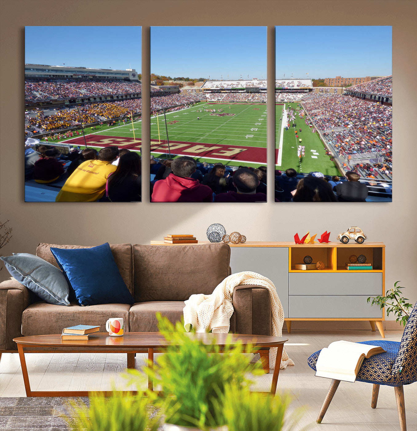 -Boston College Eagles Football Team Print - Boston Alumni Stadium Wall Art Canvas Print