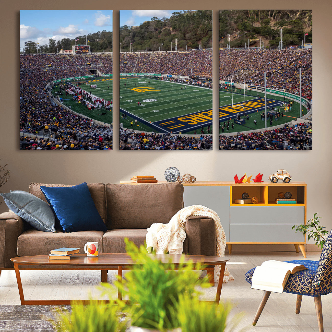 -University of California Golden Bears Football Team Print - Berkeley California Memorial Stadium Art